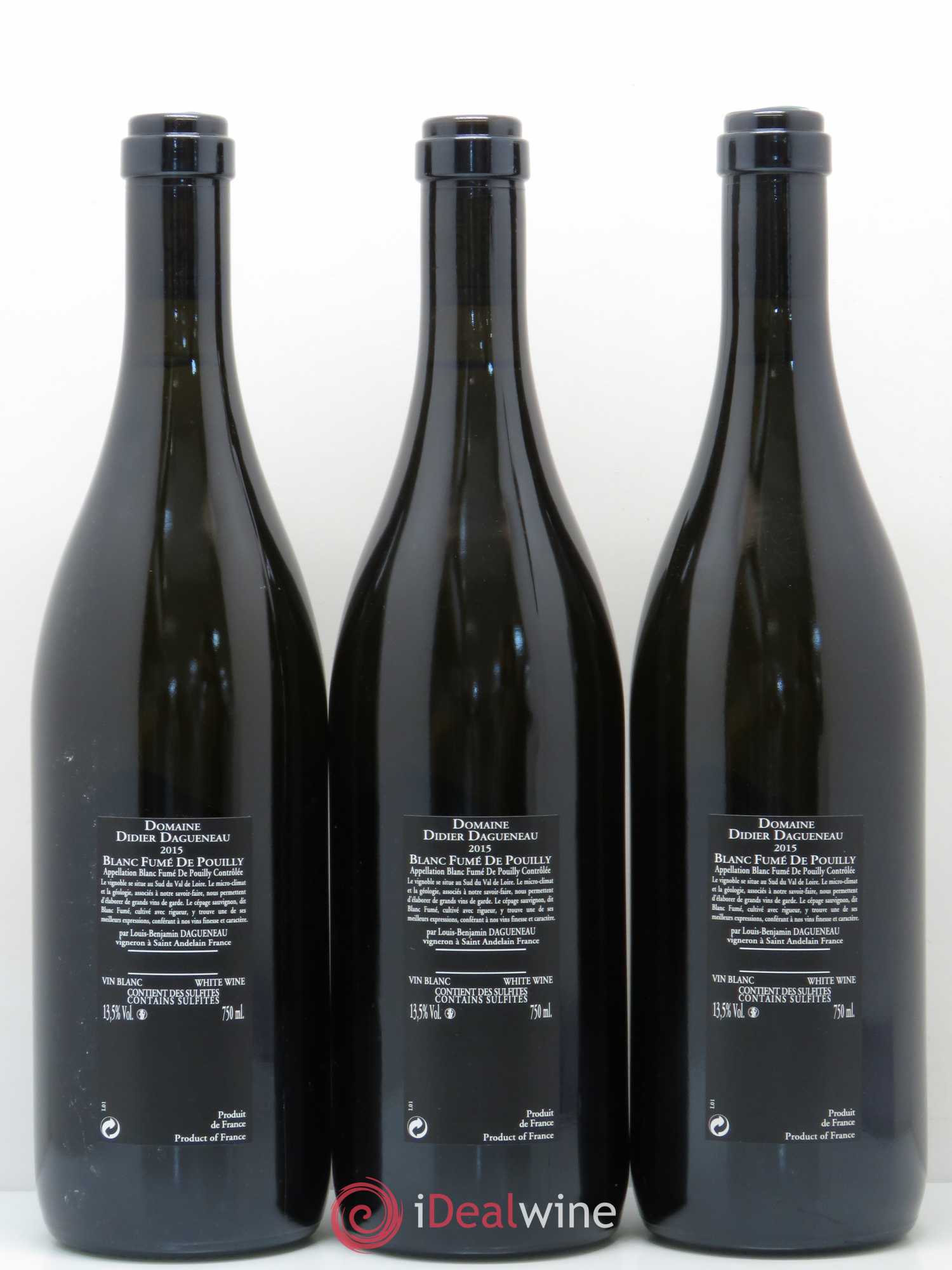 Vin de France (anciennement Pouilly-Fumé) Silex Dagueneau (Domaine Didier - Louis-Benjamin) 2015 - Lot de 3 bouteilles - 1