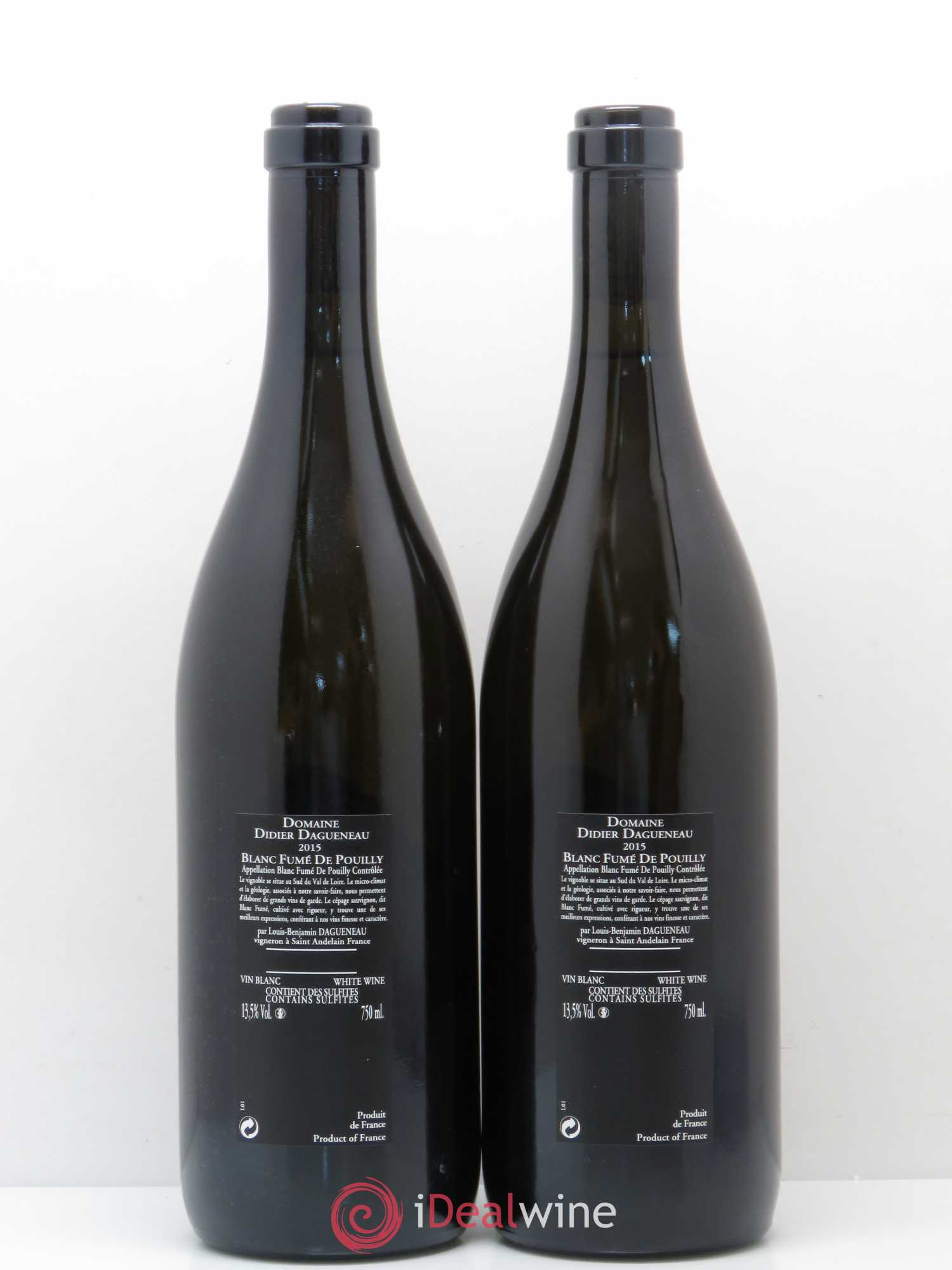 Vin de France (anciennement Pouilly-Fumé) Silex Dagueneau (Domaine Didier - Louis-Benjamin) 2015 - Lot de 2 bouteilles - 1