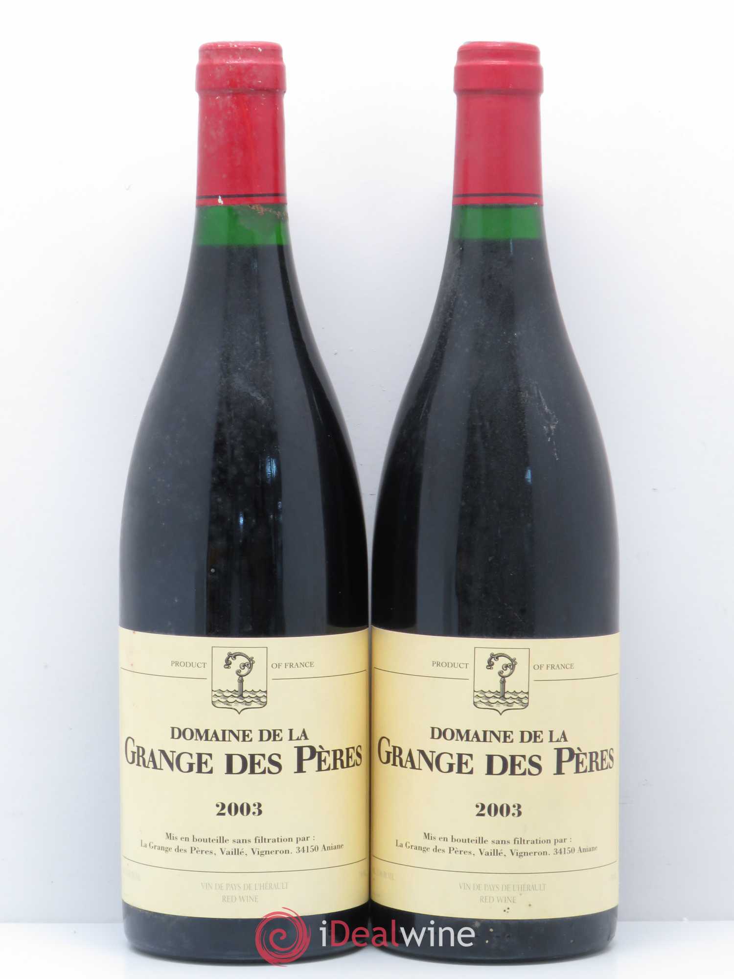 Pays d'Hérault Grange des Pères Laurent Vaillé 2003 - Lot de 2 bouteilles - 0