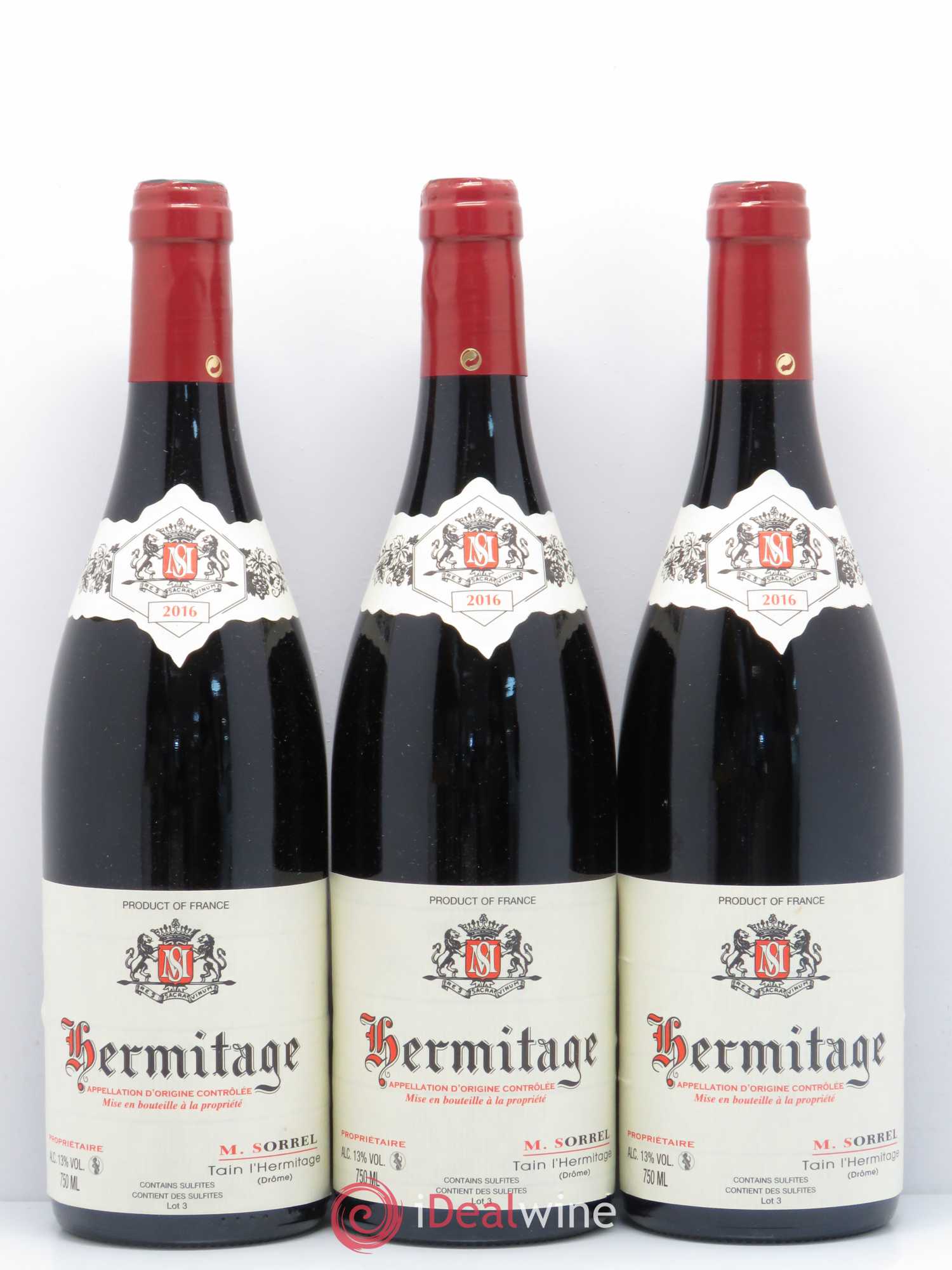 Hermitage Marc Sorrel 2016 - Lot de 3 bouteilles - 0
