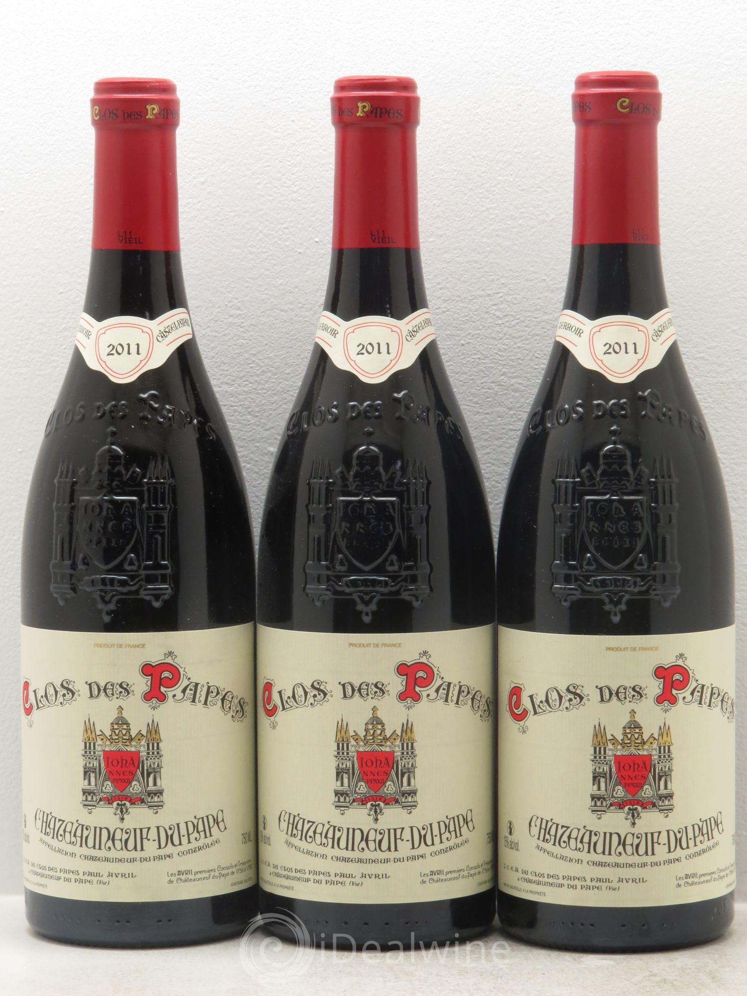 Châteauneuf-du-Pape Clos des Papes - Paul Avril 2011 - Lot de 3 bouteilles - 0