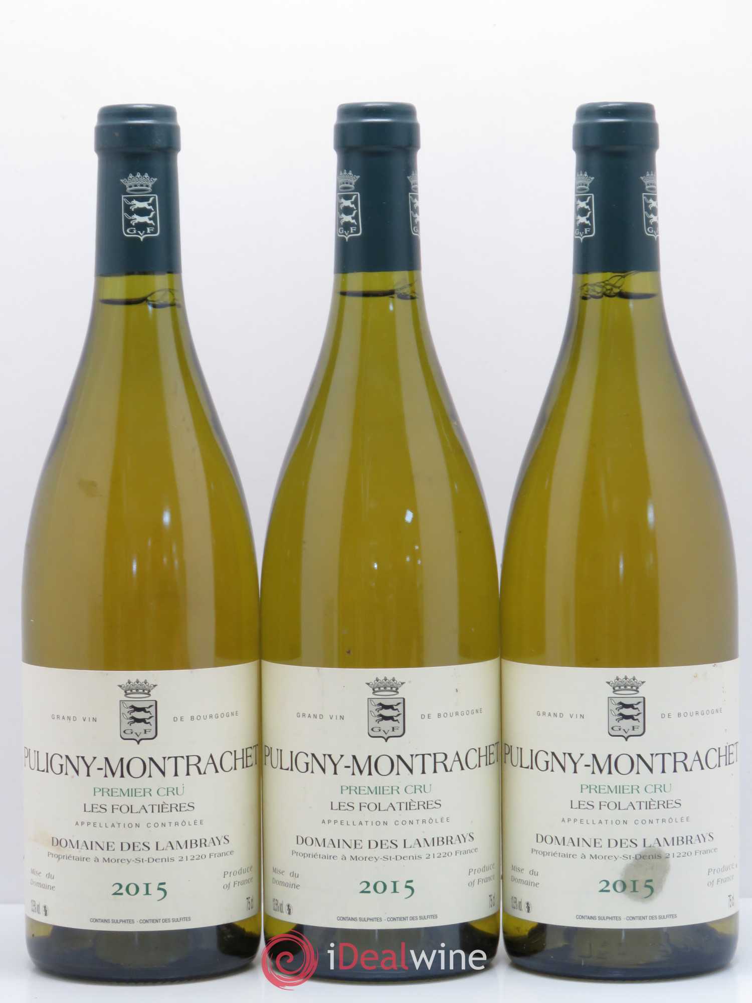 Puligny-Montrachet 1er Cru Les Folatières Domaine des Lambrays 2015 - Lot de 3 bouteilles - 0