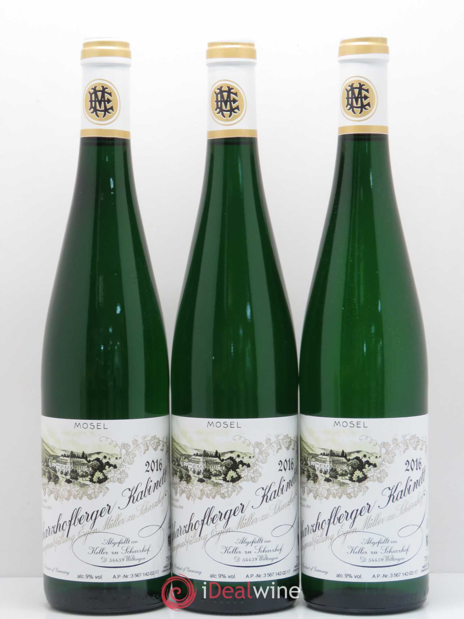 Riesling Scharzhofberger Kabinett Egon Muller 2016 - Lot de 3 bouteilles - 0