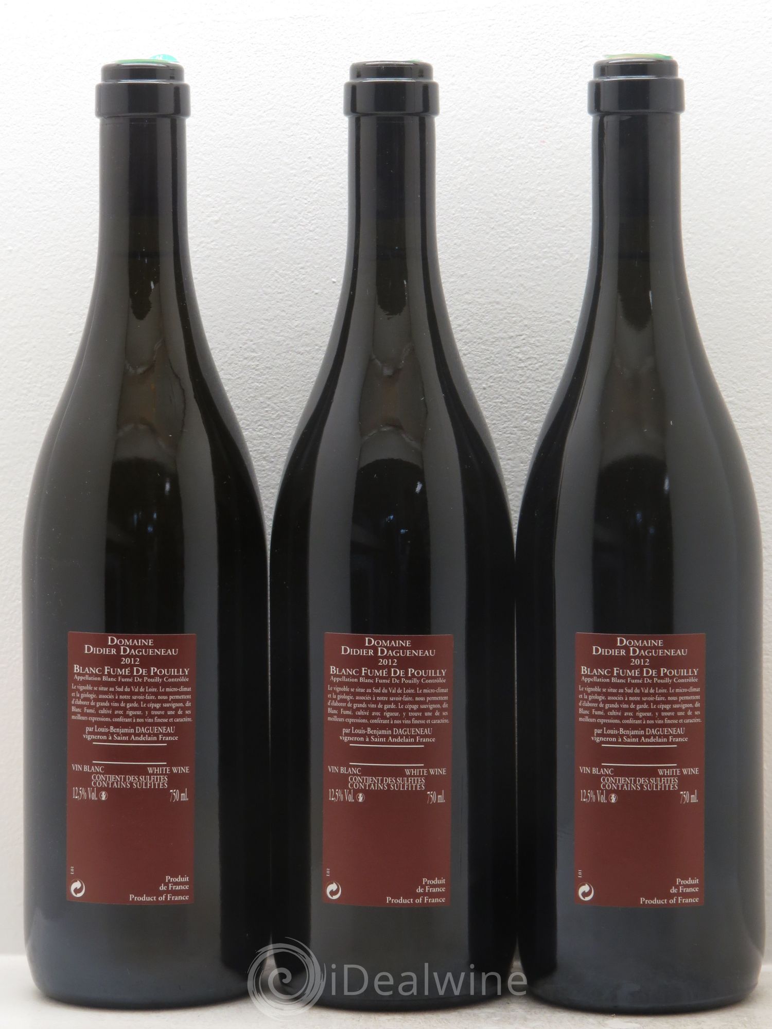 Vin de France (anciennement Pouilly-Fumé) Pur Sang Dagueneau (Domaine Didier - Louis-Benjamin) 2012 - Lot de 3 bouteilles - 1