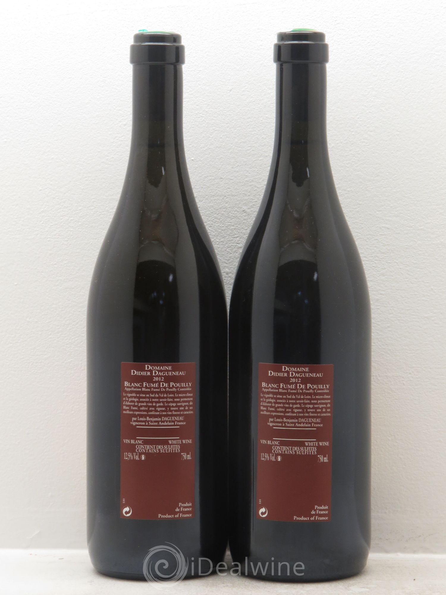 Vin de France (anciennement Pouilly-Fumé) Pur Sang Dagueneau (Domaine Didier - Louis-Benjamin) 2012 - Lot de 2 bouteilles - 1
