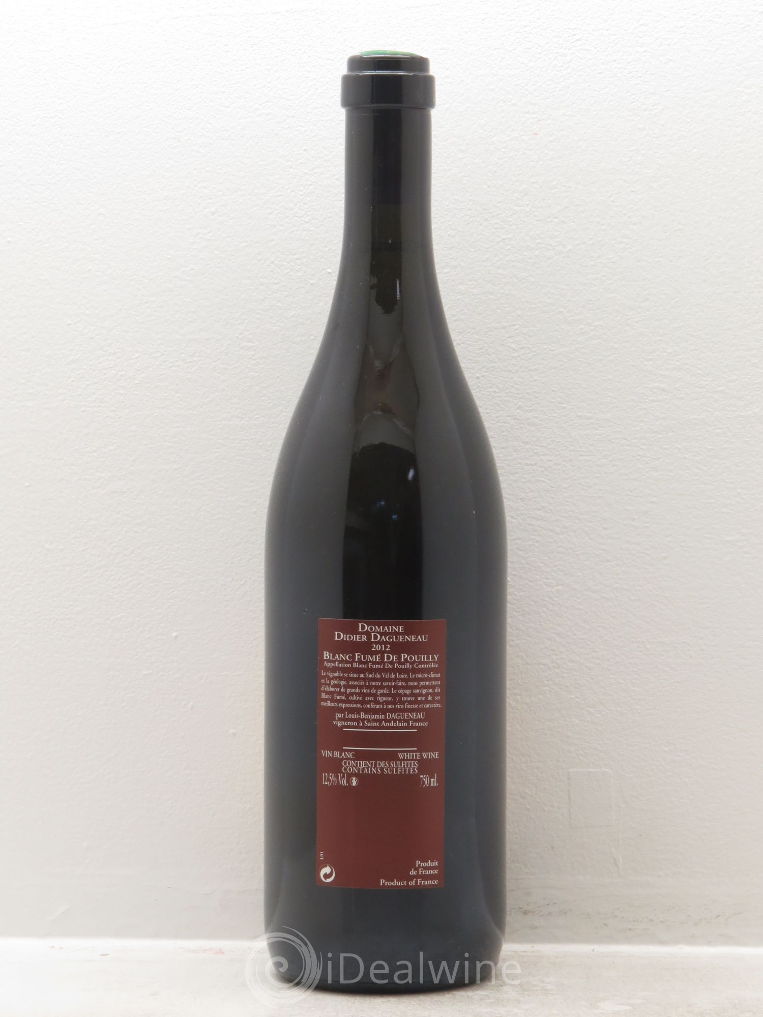 Vin de France (anciennement Pouilly-Fumé) Pur Sang Dagueneau (Domaine Didier - Louis-Benjamin) 2012 - Lot de 1 bouteille - 1