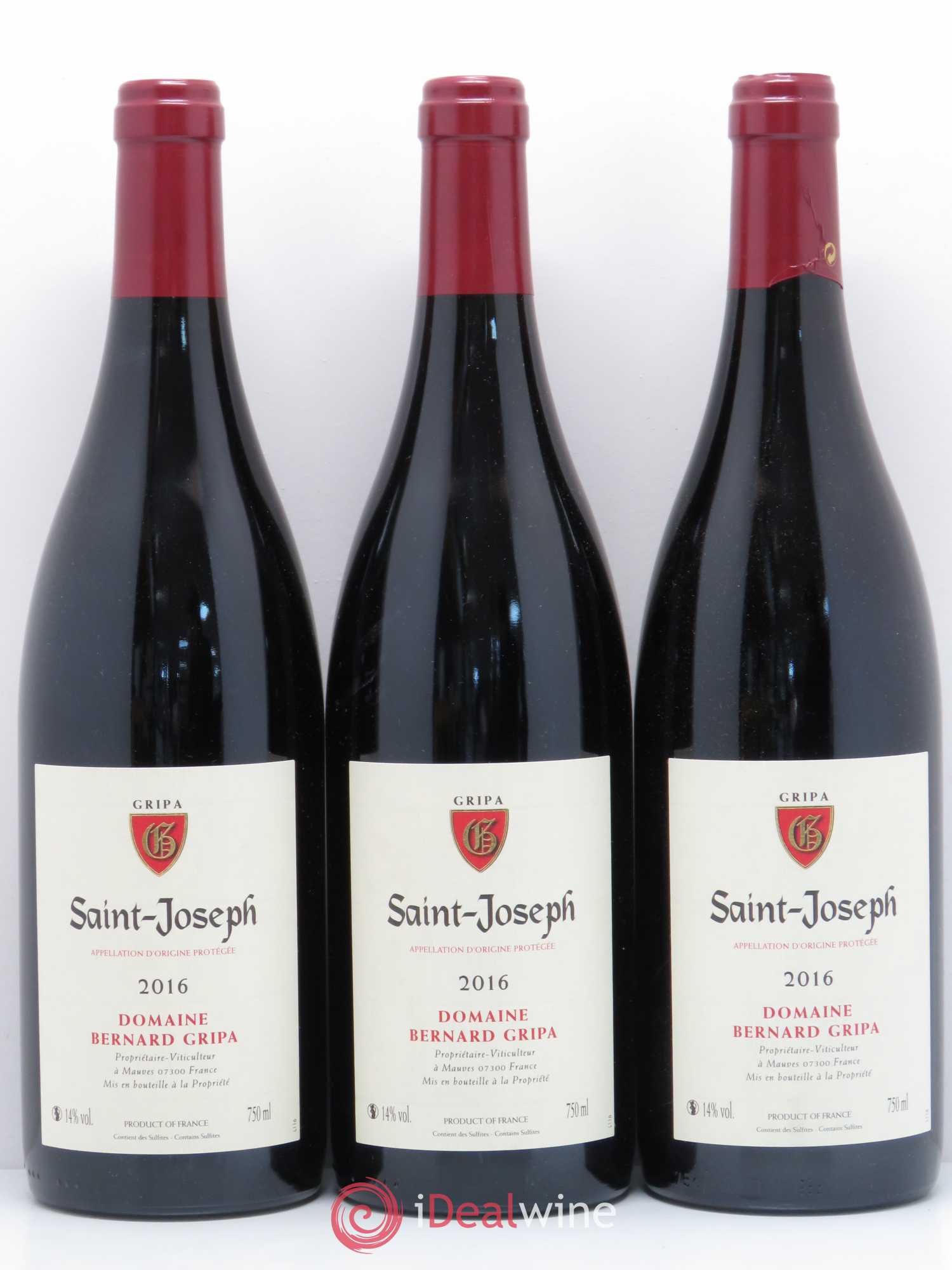 Saint-Joseph Bernard Gripa (Domaine) 2016 - Lot de 3 bouteilles - 0