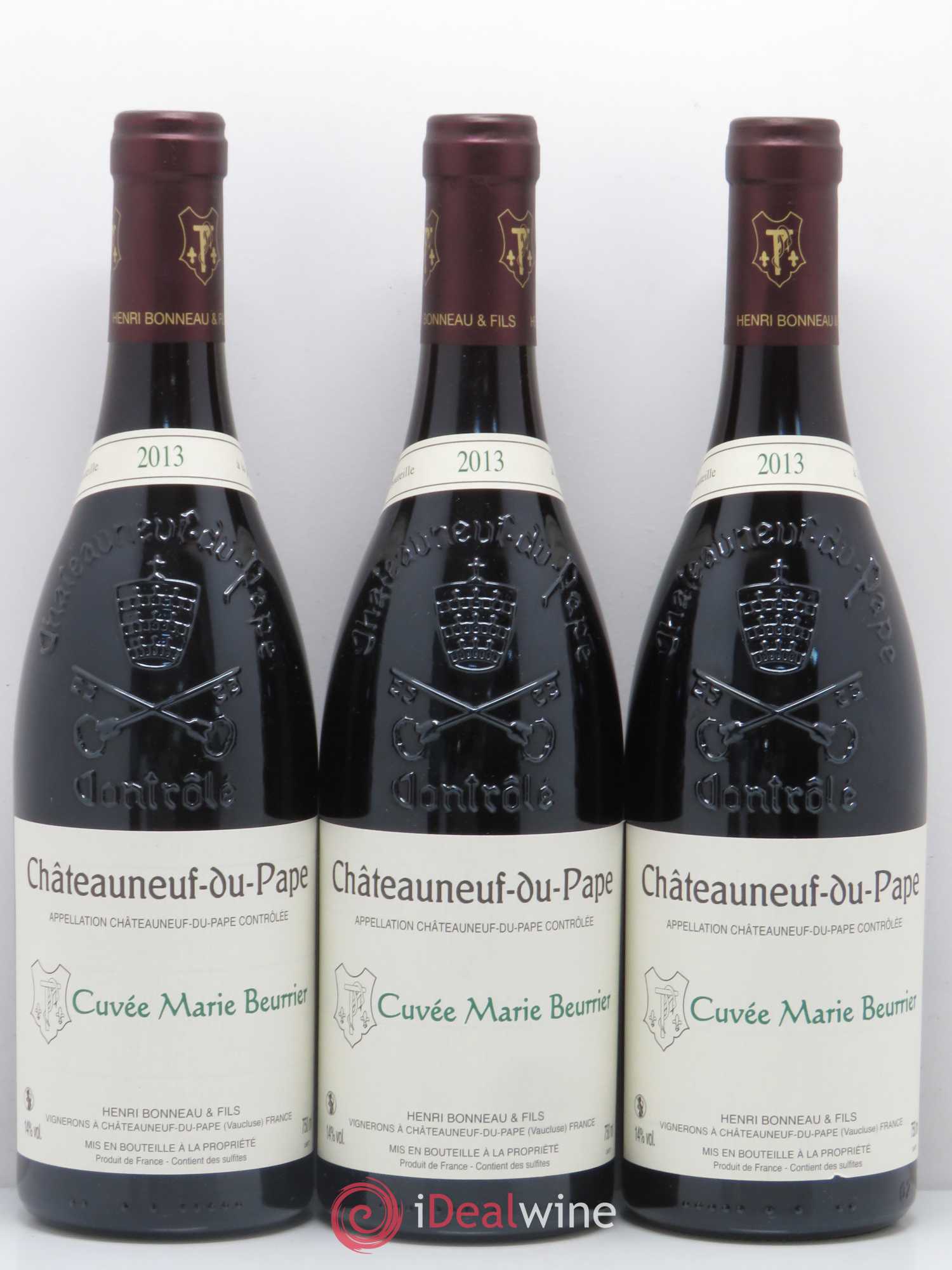 Châteauneuf-du-Pape Marie Beurrier Henri Bonneau & Fils 2013 - Lot de 3 bouteilles - 0