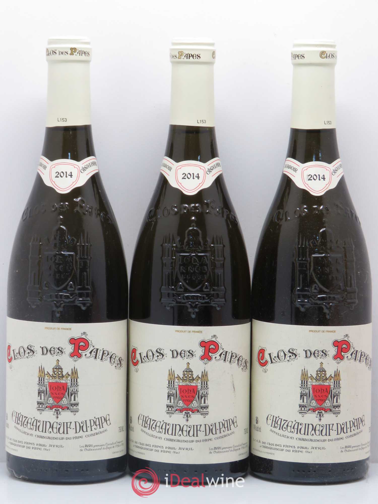 Châteauneuf-du-Pape Clos des Papes - Paul Avril 2014 - Lot de 3 bouteilles - 0