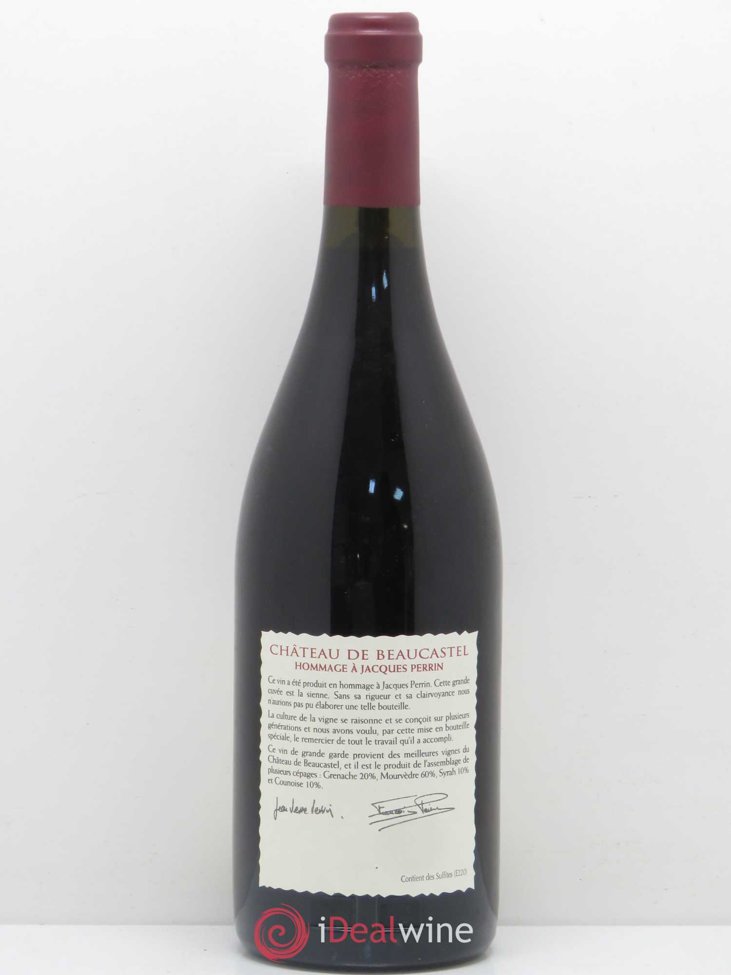 Châteauneuf-du-Pape Château de Beaucastel Hommage à Jacques Perrin Famille Perrin 1999 - Lot de 1 bouteille - 1