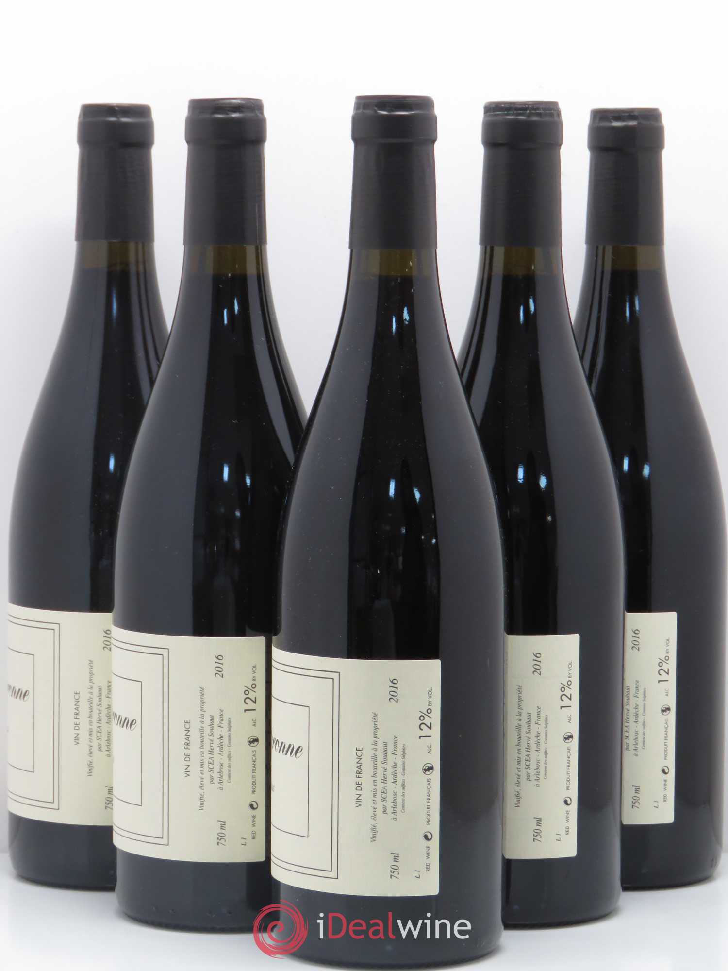 Rhône Souteronne Gamay IGP Ardeche Herve Souhaut Domaine Romaneaux-Destezet 2016 - Posten von 5 Flaschen - 1