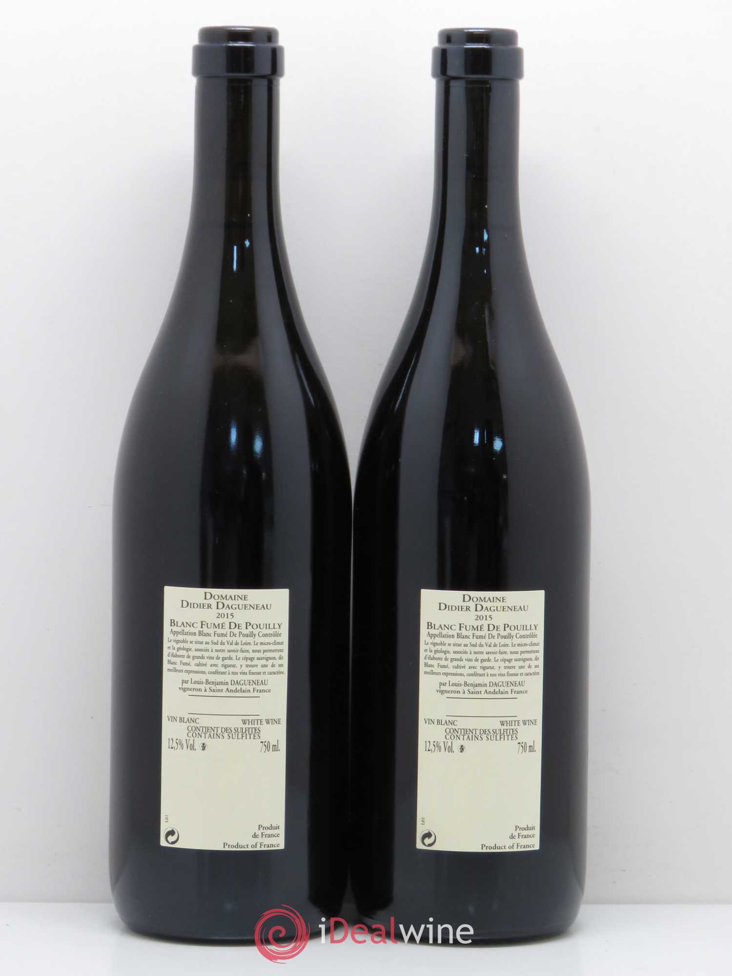 Pouilly-Fumé Blanc Fumé de Pouilly Dagueneau (Domaine Didier - Louis-Benjamin) 2015 - Lot de 2 bouteilles - 1