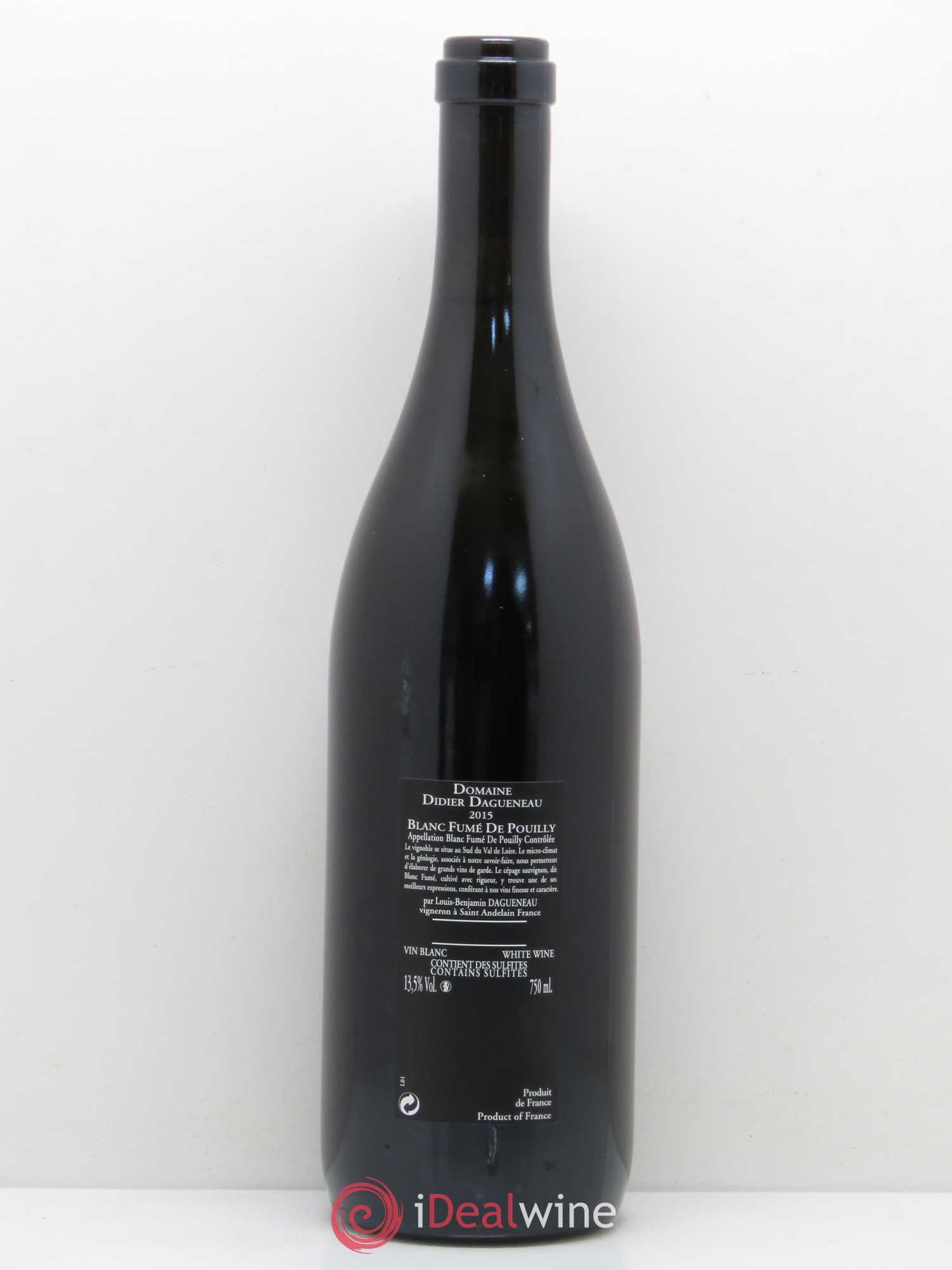 Vin de France (anciennement Pouilly-Fumé) Silex Dagueneau (Domaine Didier - Louis-Benjamin) 2015 - Lot de 1 bouteille - 1