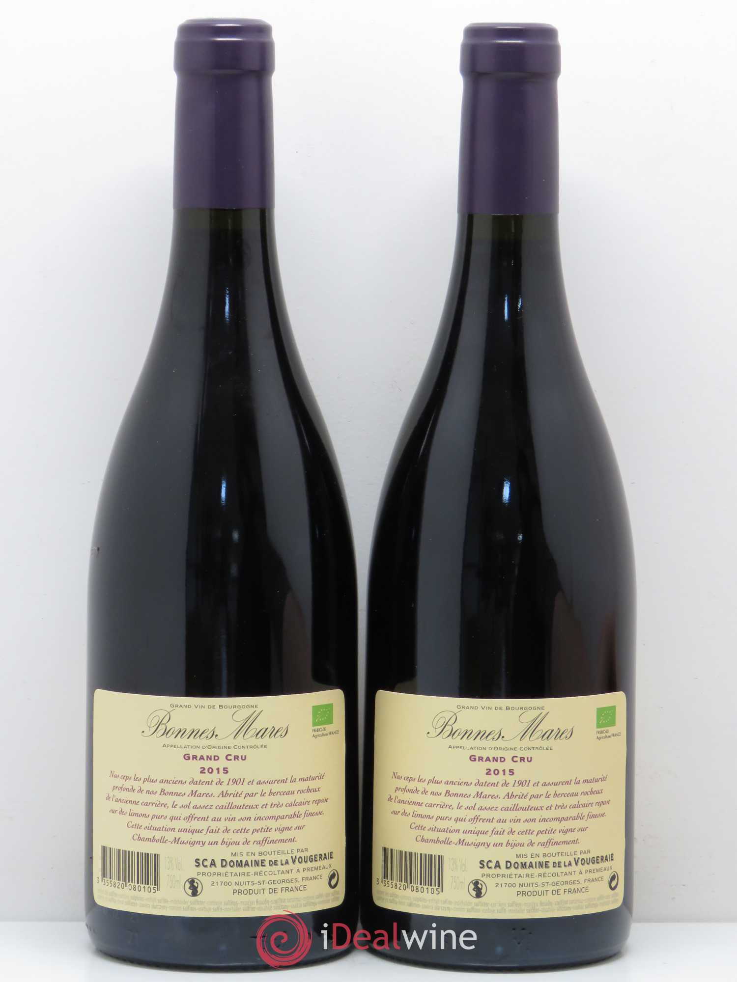 Bonnes-Mares Grand Cru La Vougeraie 2015 - Lot de 2 bouteilles - 1