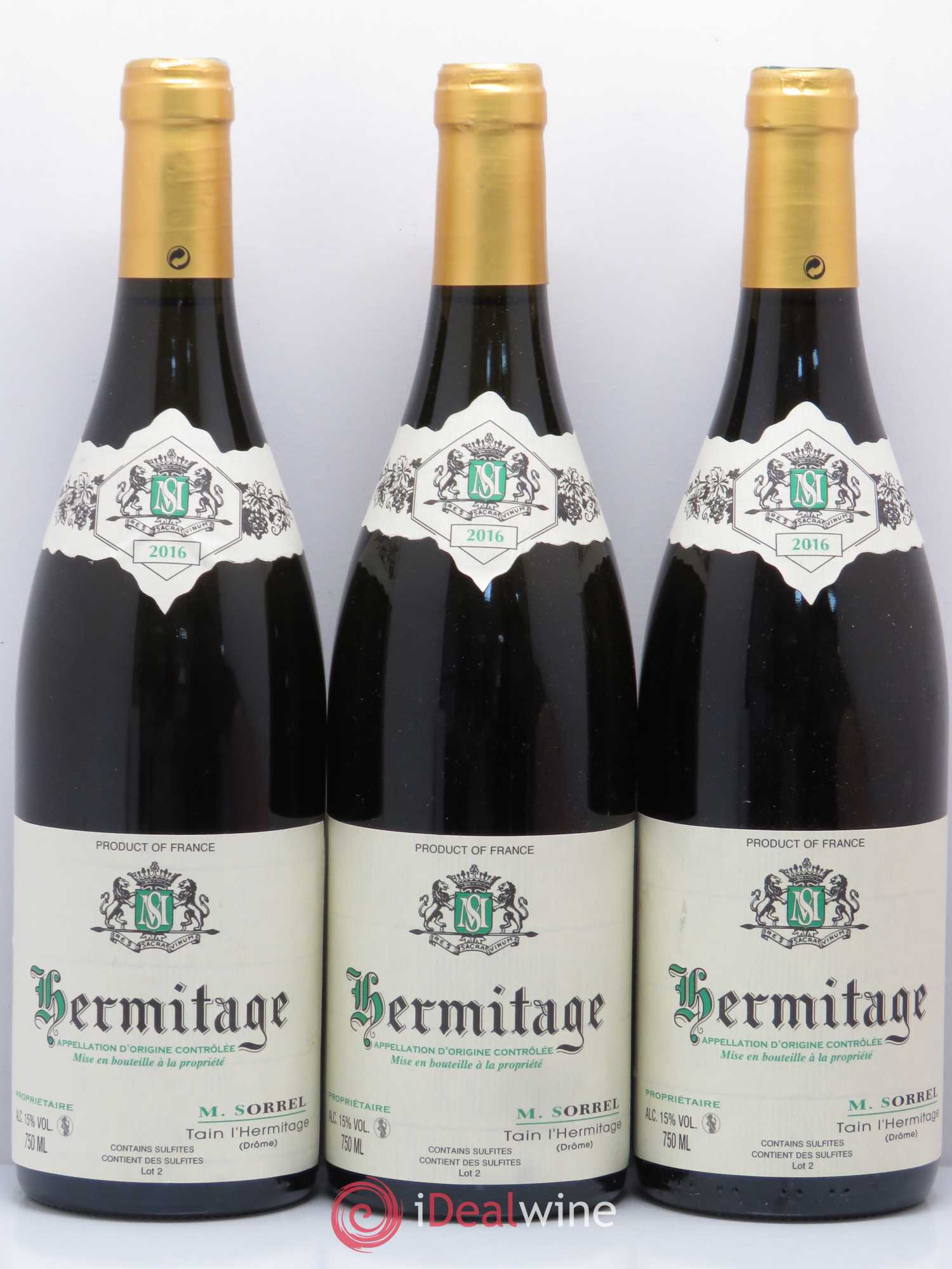 Hermitage Marc Sorrel 2016 - Posten von 3 Flaschen - 0