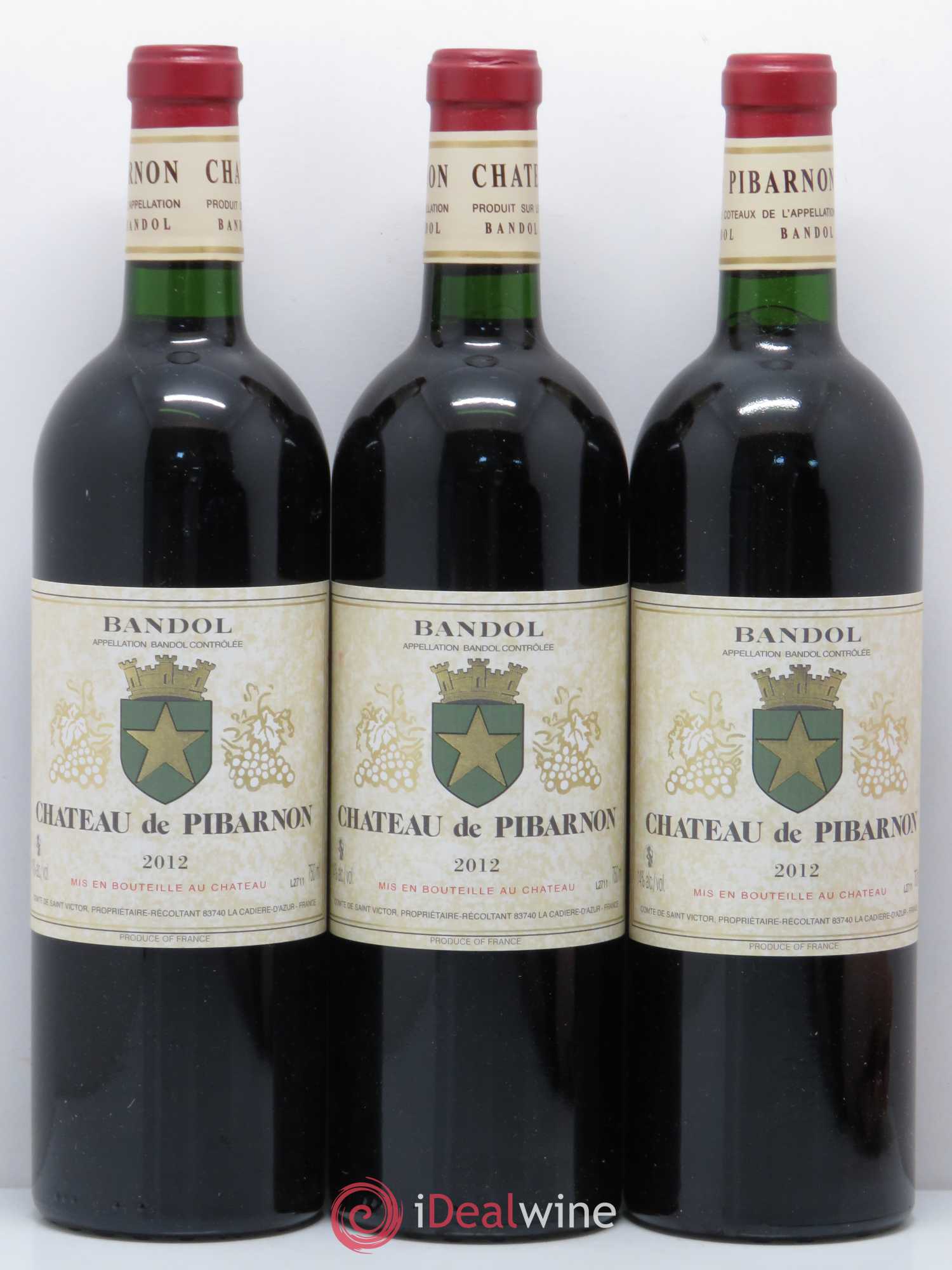 Bandol Château de Pibarnon Comte de Saint-Victor 2012 - Lot de 3 bouteilles - 0