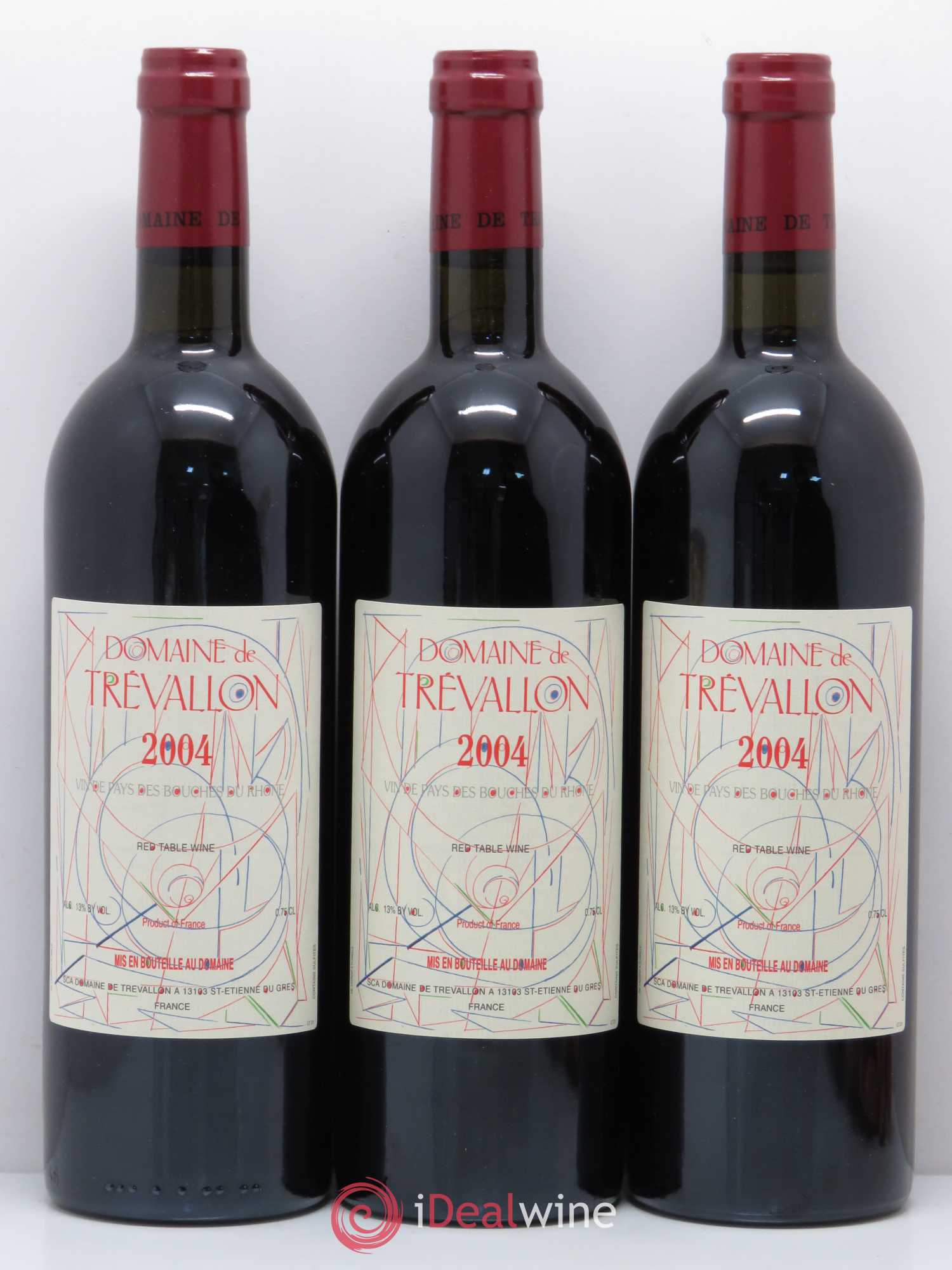 Coteaux d'Aix-en-Provence Trévallon (Domaine de) Eloi Dürrbach 2004 - Lot de 3 bouteilles - 0