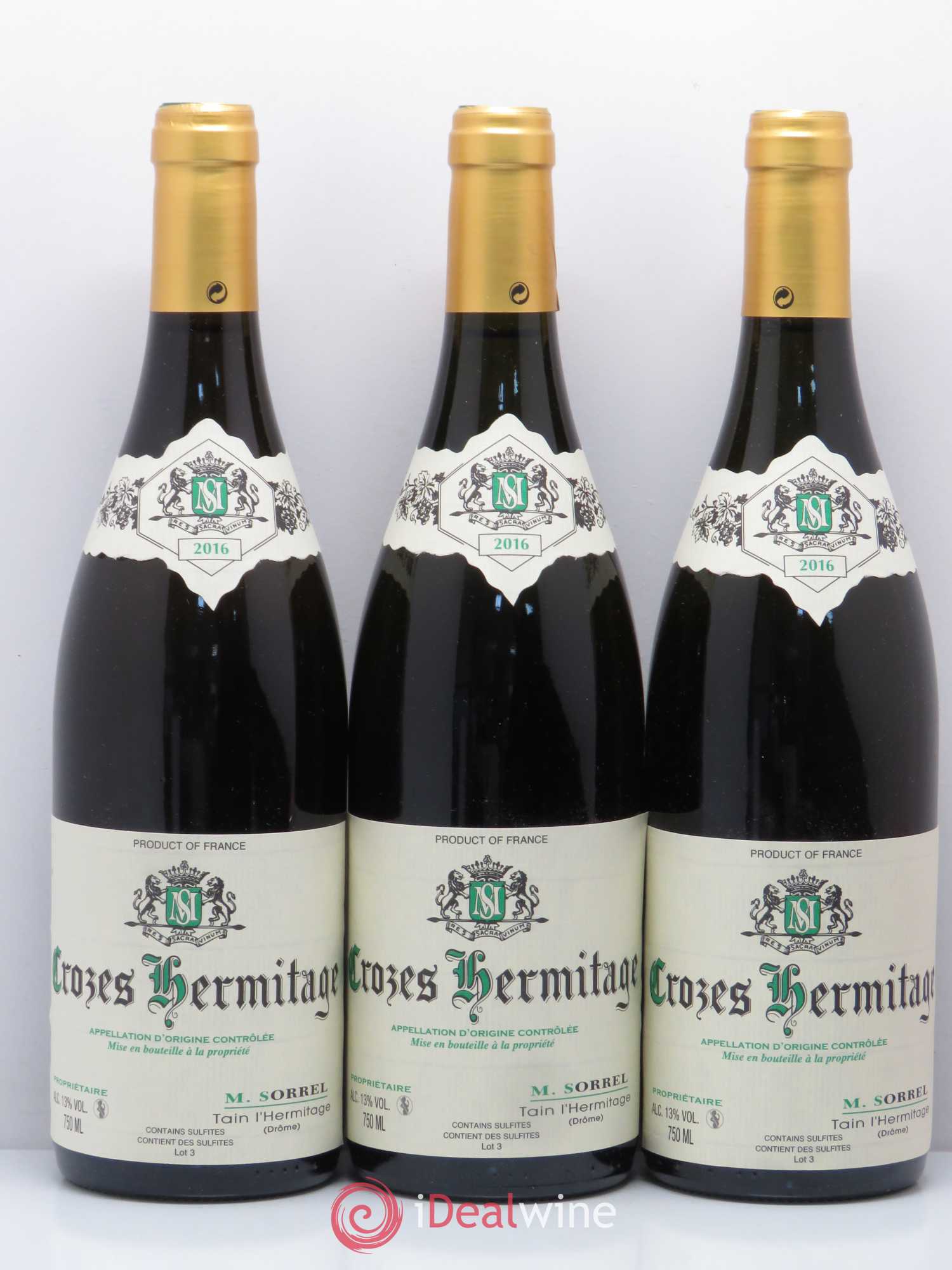 Crozes-Hermitage Domaine Marc Sorrel 2016 - Posten von 3 Flaschen - 0