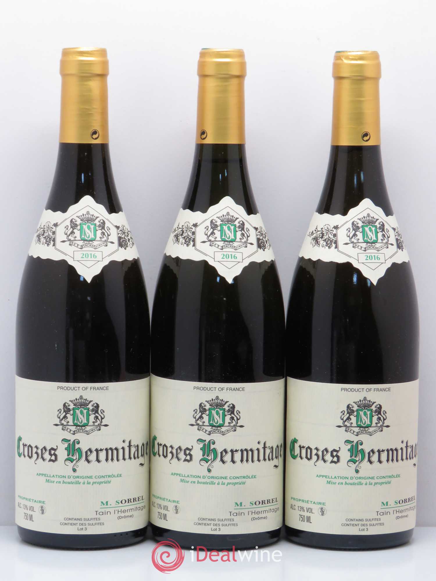 Crozes-Hermitage Domaine Marc Sorrel 2016 - Posten von 3 Flaschen - 0