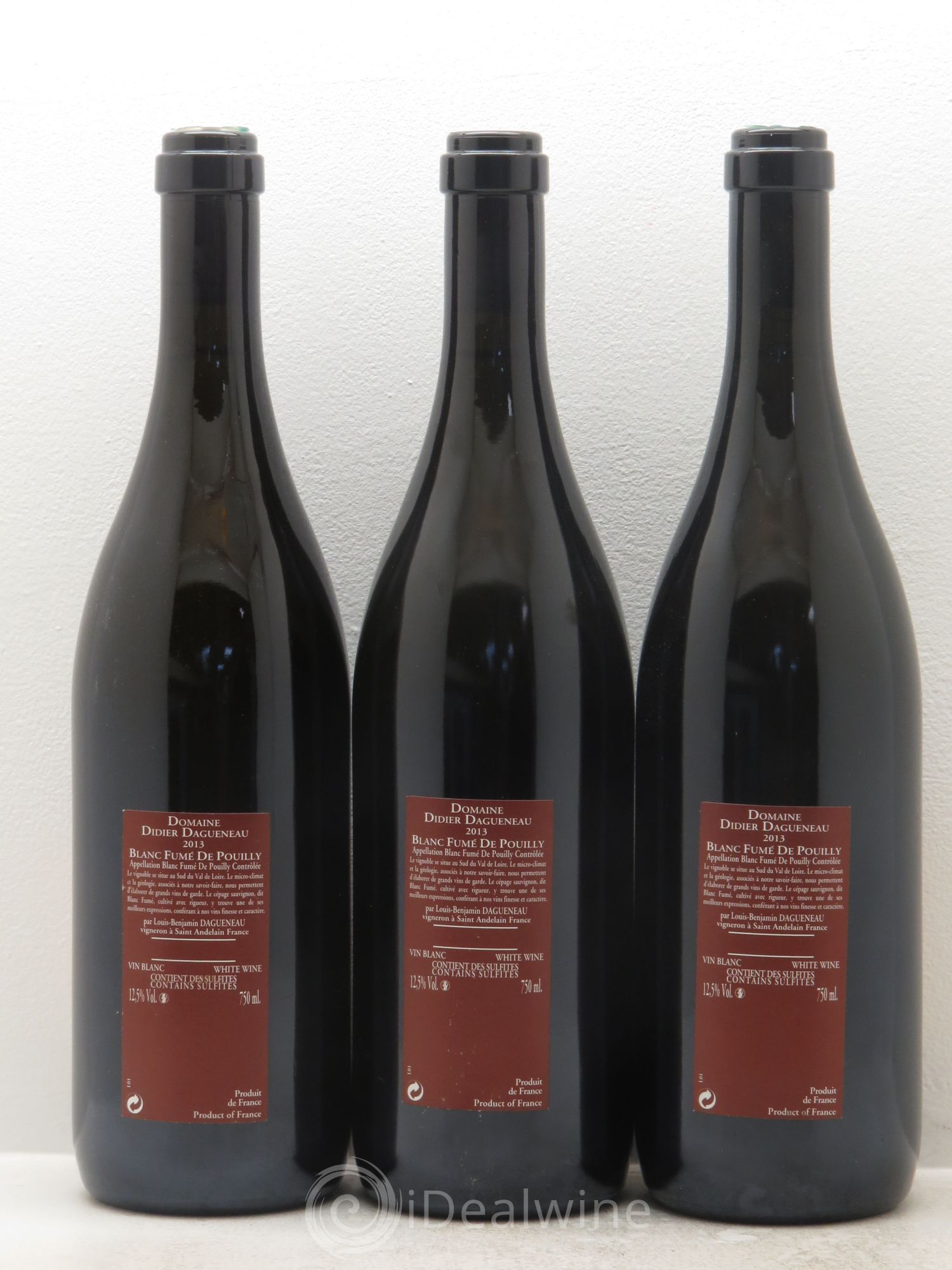 Vin de France (anciennement Pouilly-Fumé) Pur Sang Dagueneau (Domaine Didier - Louis-Benjamin) 2013 - Lot de 3 bouteilles - 1