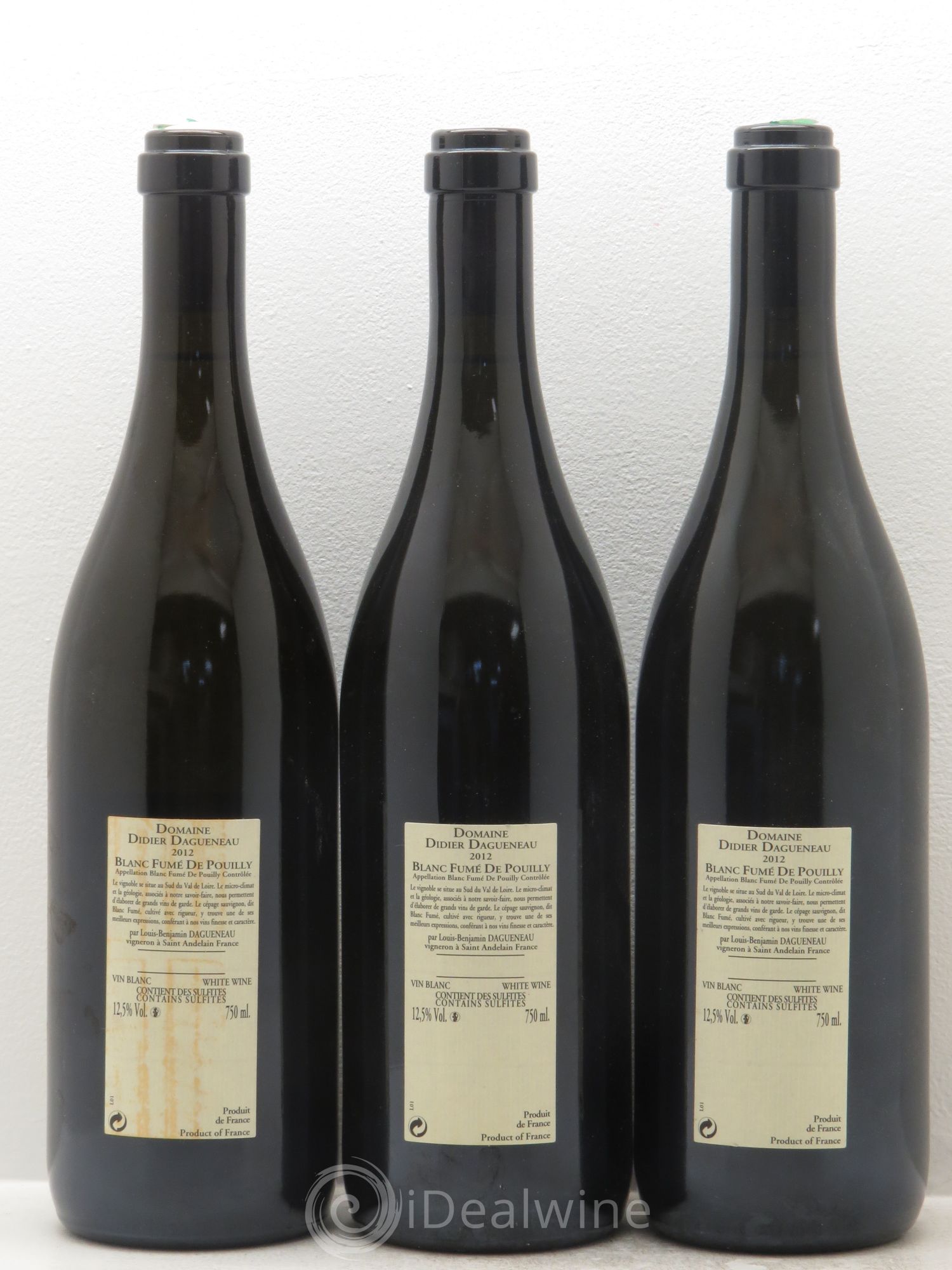 Pouilly-Fumé Blanc Fumé de Pouilly Dagueneau (Domaine Didier - Louis-Benjamin) 2012 - Lot de 3 bouteilles - 1