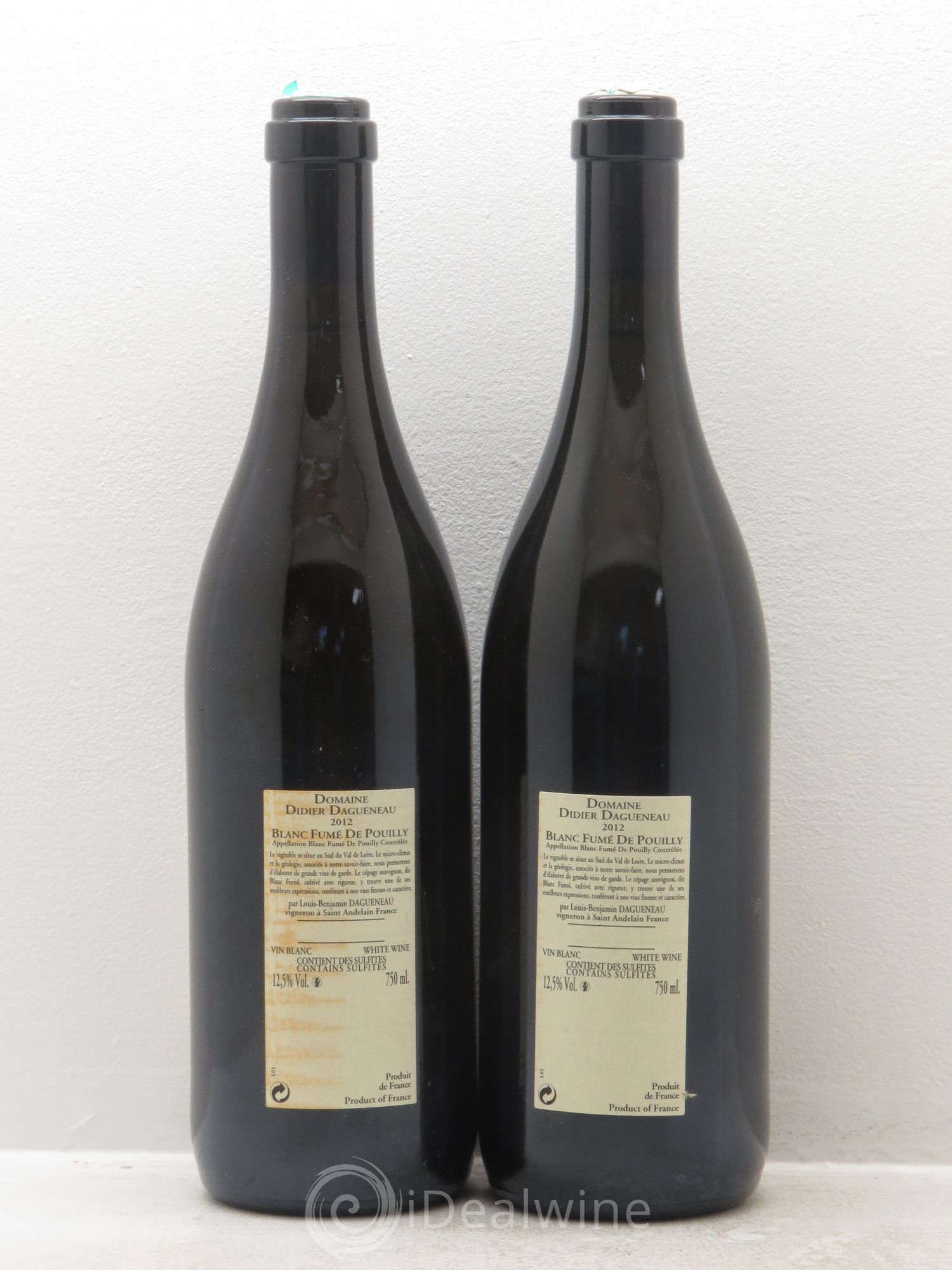 Pouilly-Fumé Blanc Fumé de Pouilly Dagueneau (Domaine Didier - Louis-Benjamin) 2012 - Lot de 2 bouteilles - 1