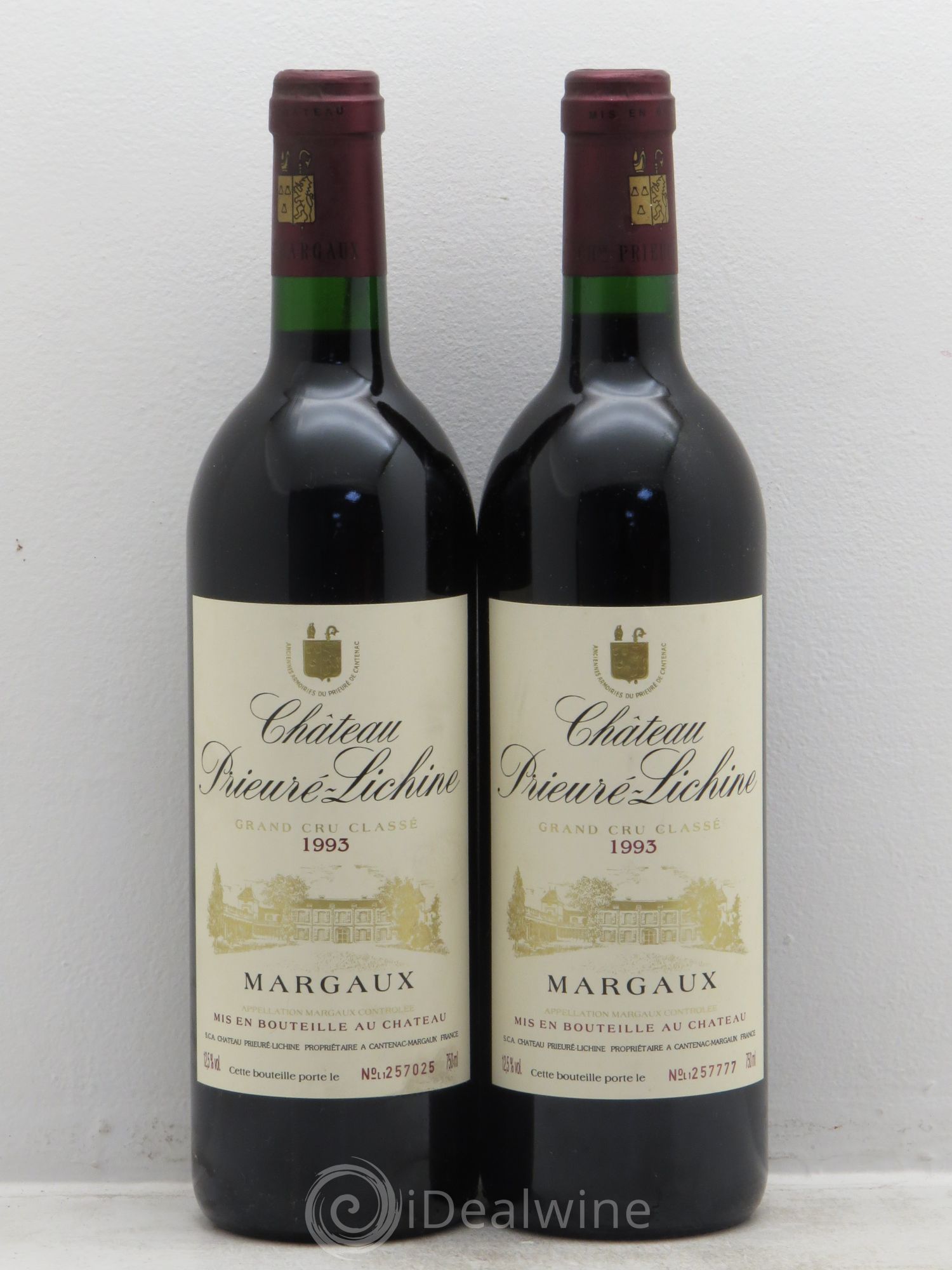 Château Prieuré Lichine 4ème Grand Cru Classé 1993 - Lot de 2 bouteilles - 0