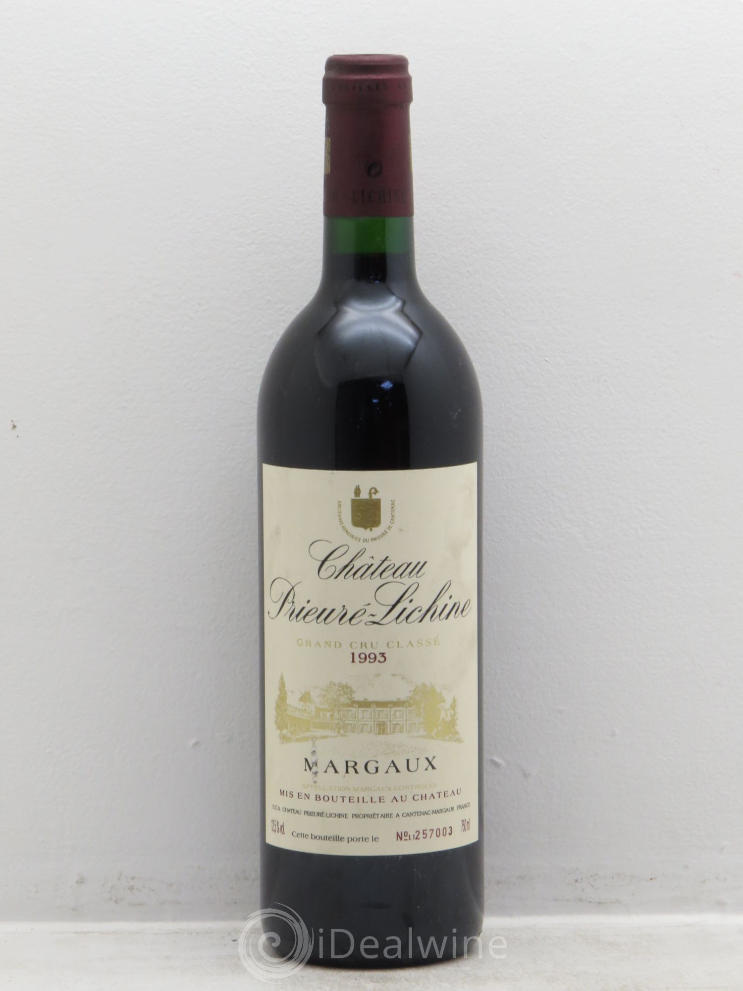 Château Prieuré Lichine 4ème Grand Cru Classé 1993 - Lot de 1 bouteille - 0