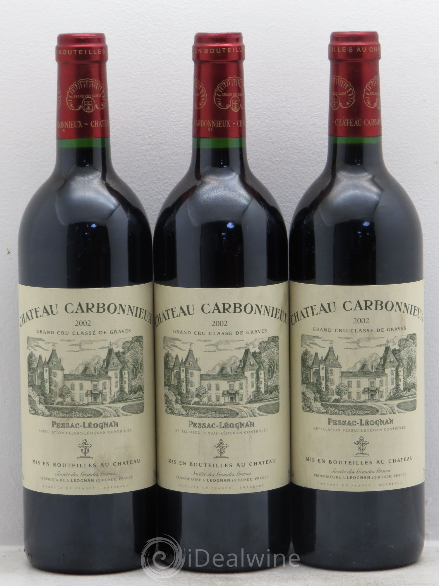 Château Carbonnieux Cru Classé de Graves 2002 - Lot de 3 bouteilles - 0