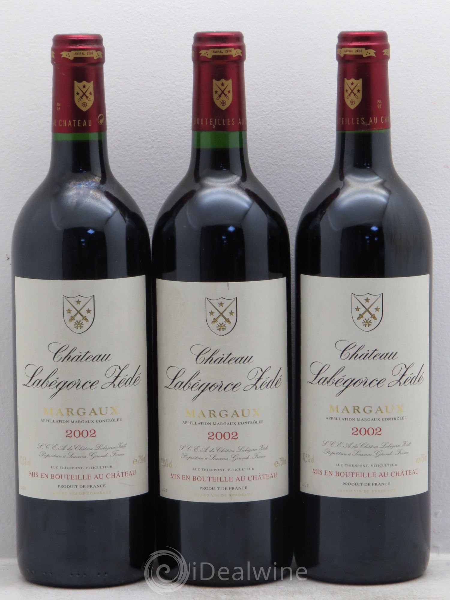 Château Labegorce Zédé Cru Bourgeois 2002 - Lot de 3 bouteilles - 0