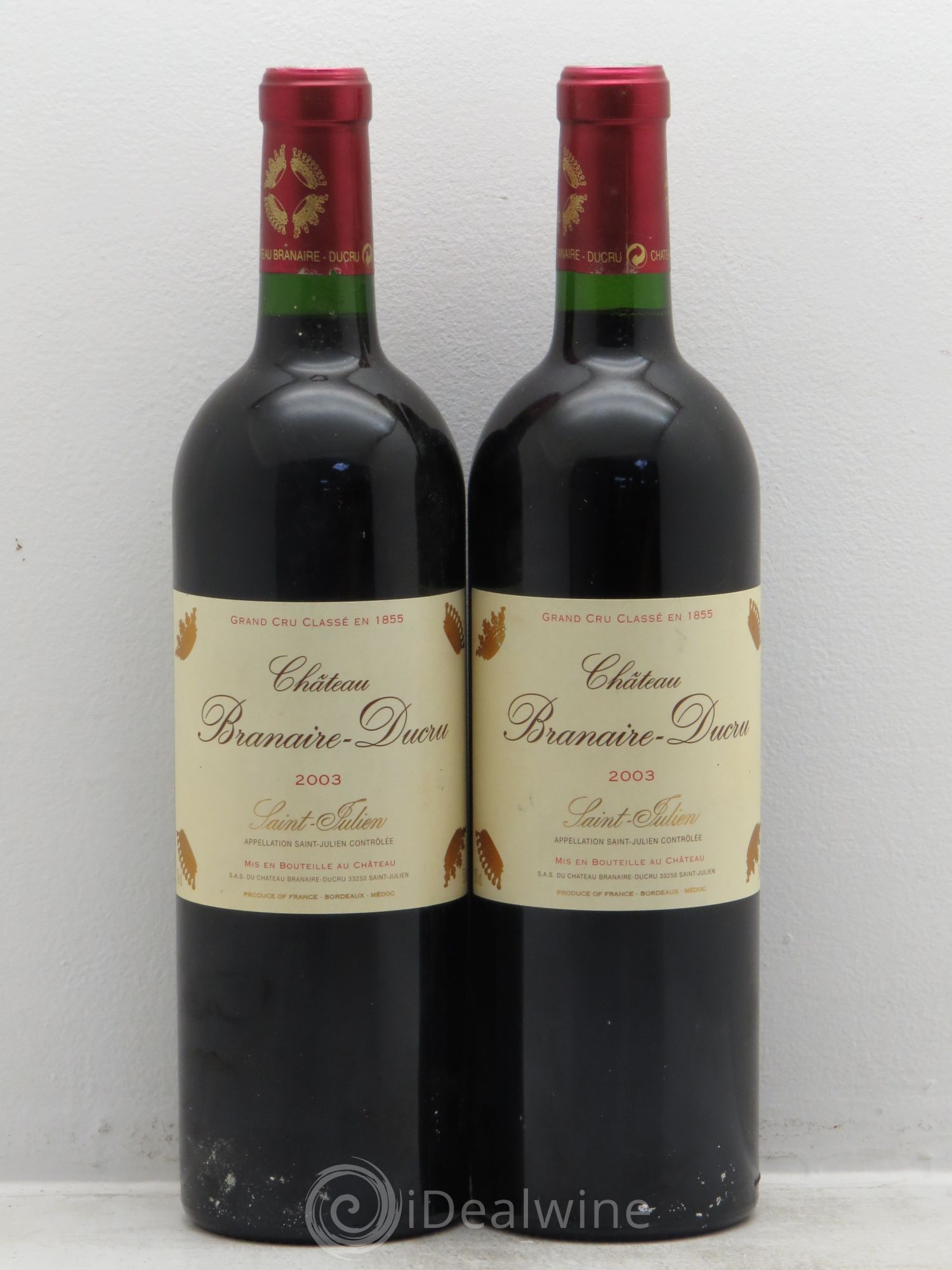 Château Branaire Ducru 4ème Grand Cru Classé 2003 - Lot de 2 bouteilles - 0