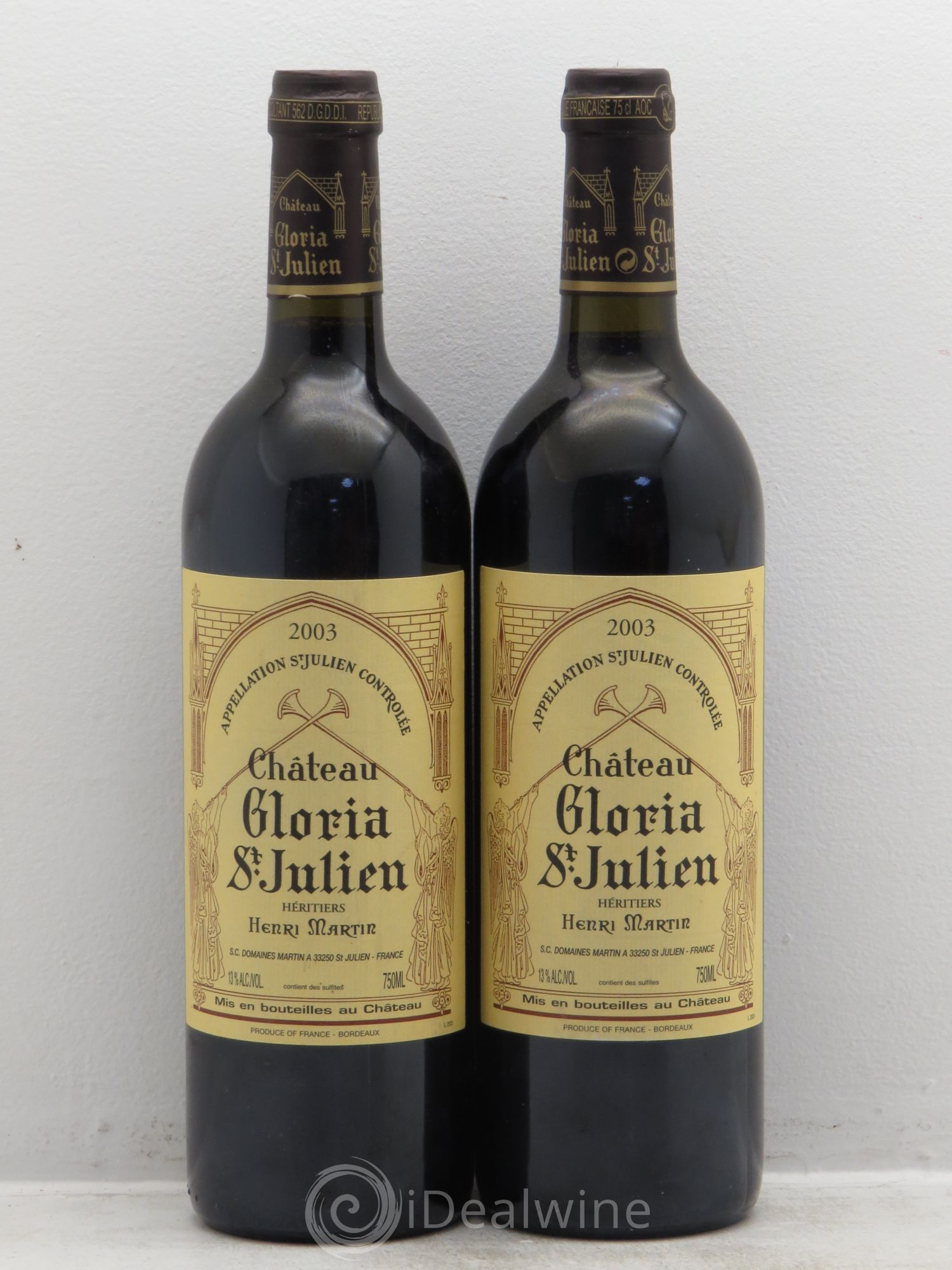 Château Gloria 2003 - Lot de 2 bouteilles - 0