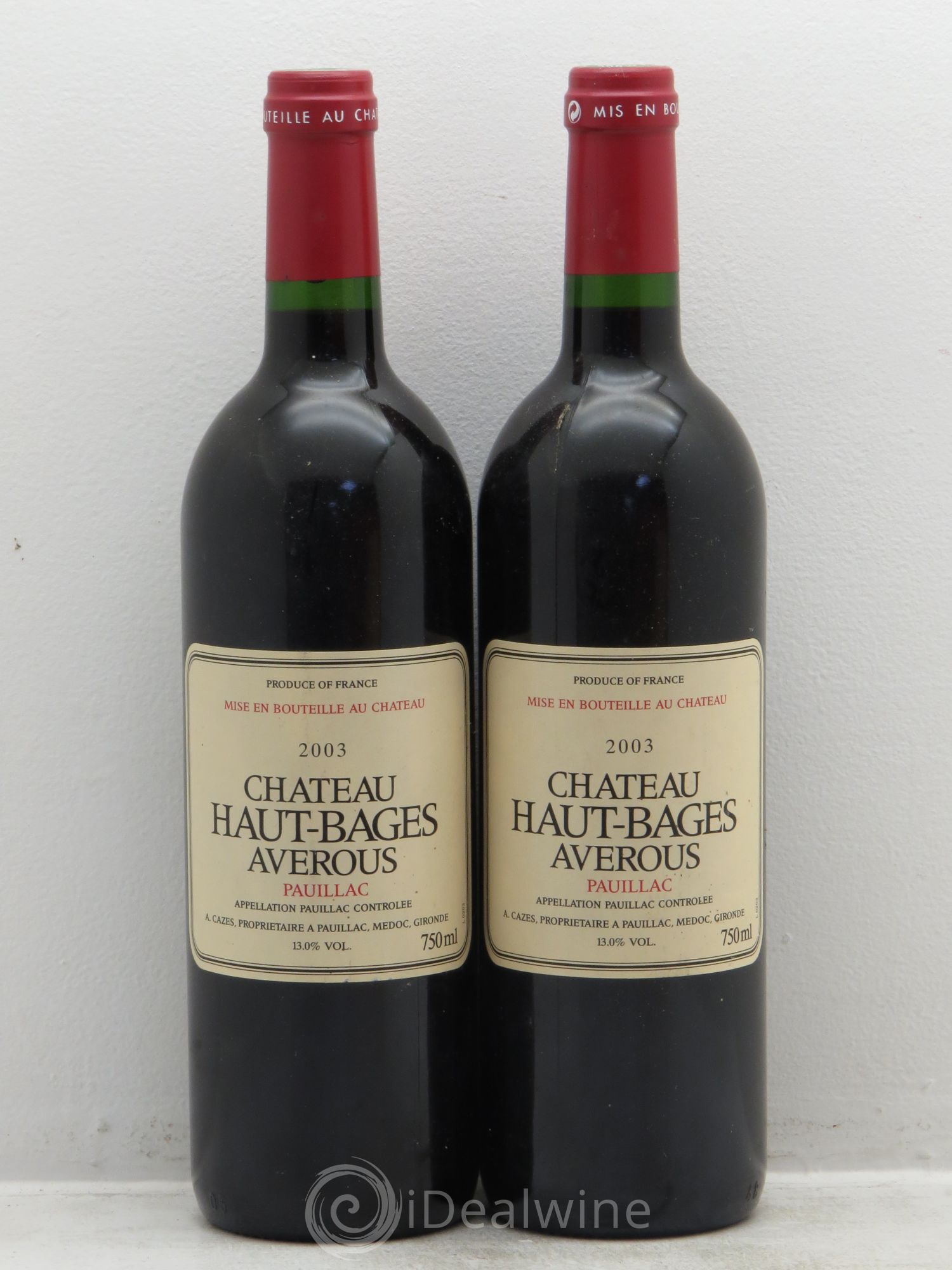 Château Haut Bages Averous Cru Bourgeois 2003 - Lot de 2 bouteilles - 0