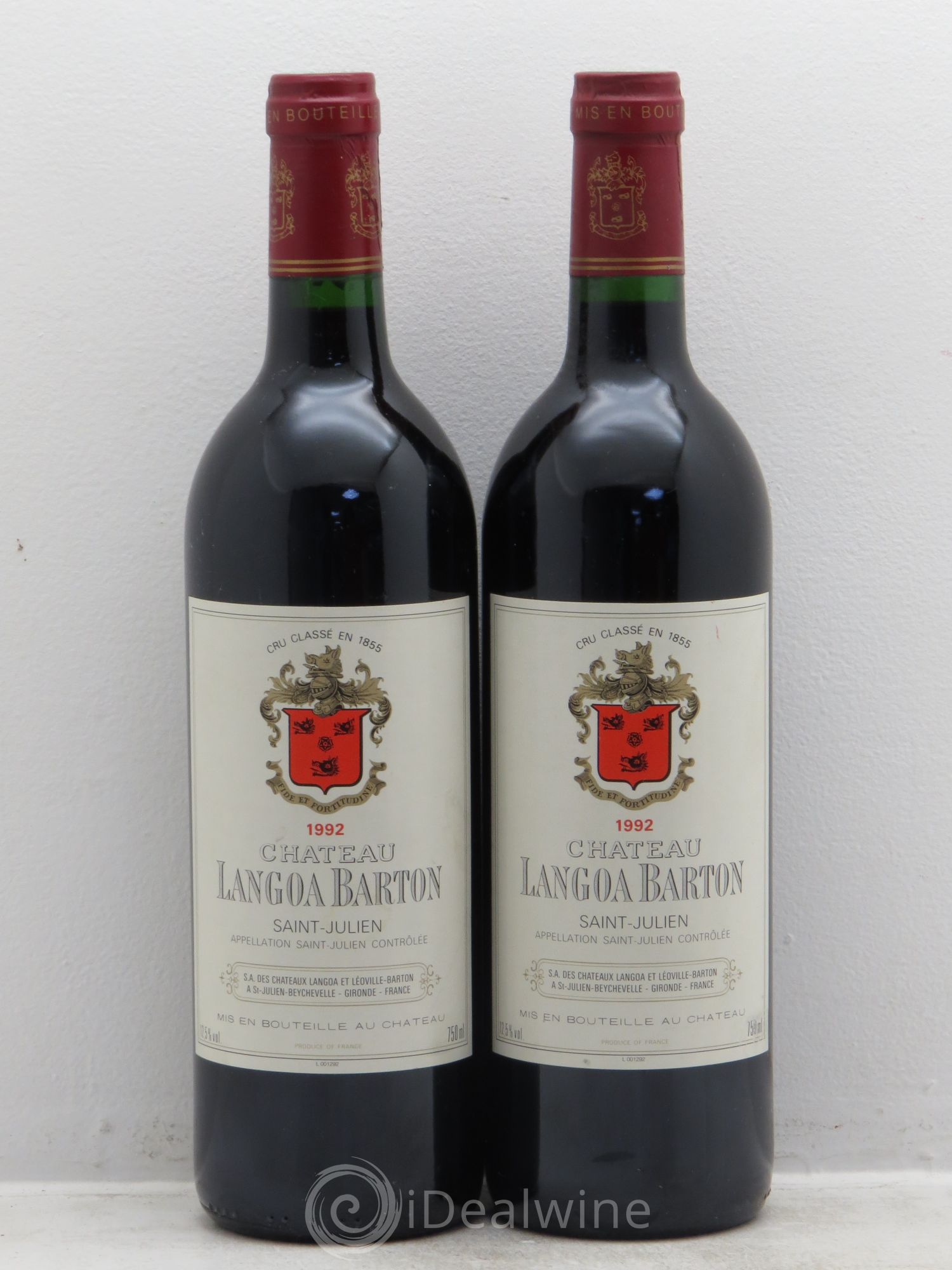 Château Langoa Barton 3ème Grand Cru Classé 1992 - Lot de 2 bouteilles - 0