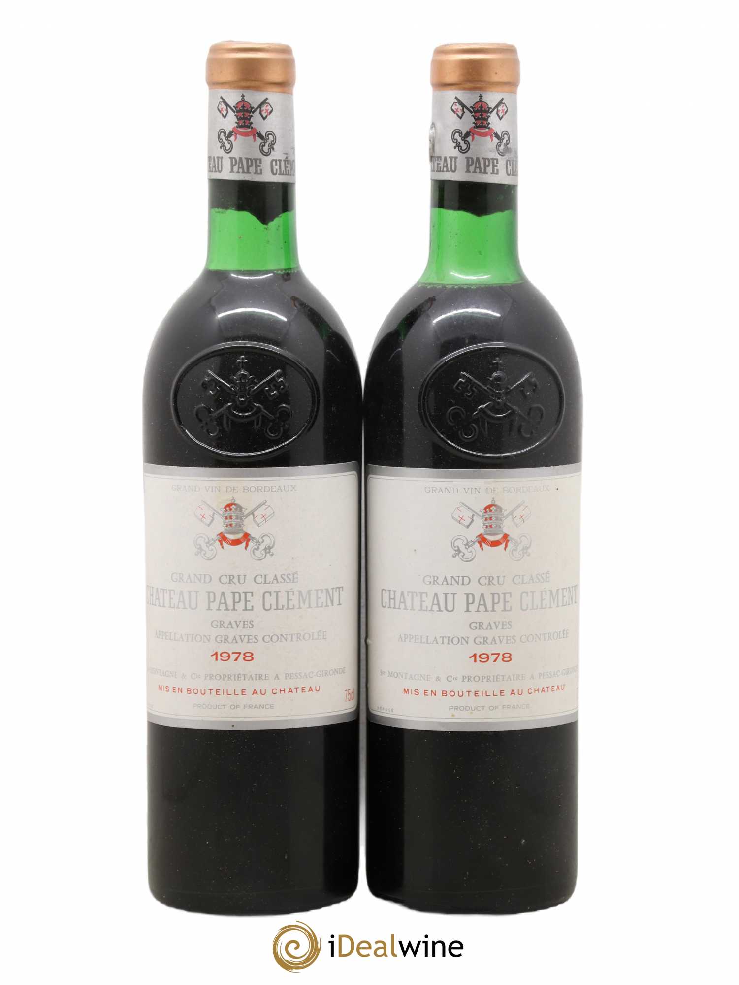 Château Pape Clément Cru Classé de Graves 1978 - Lot de 2 bouteilles - 0