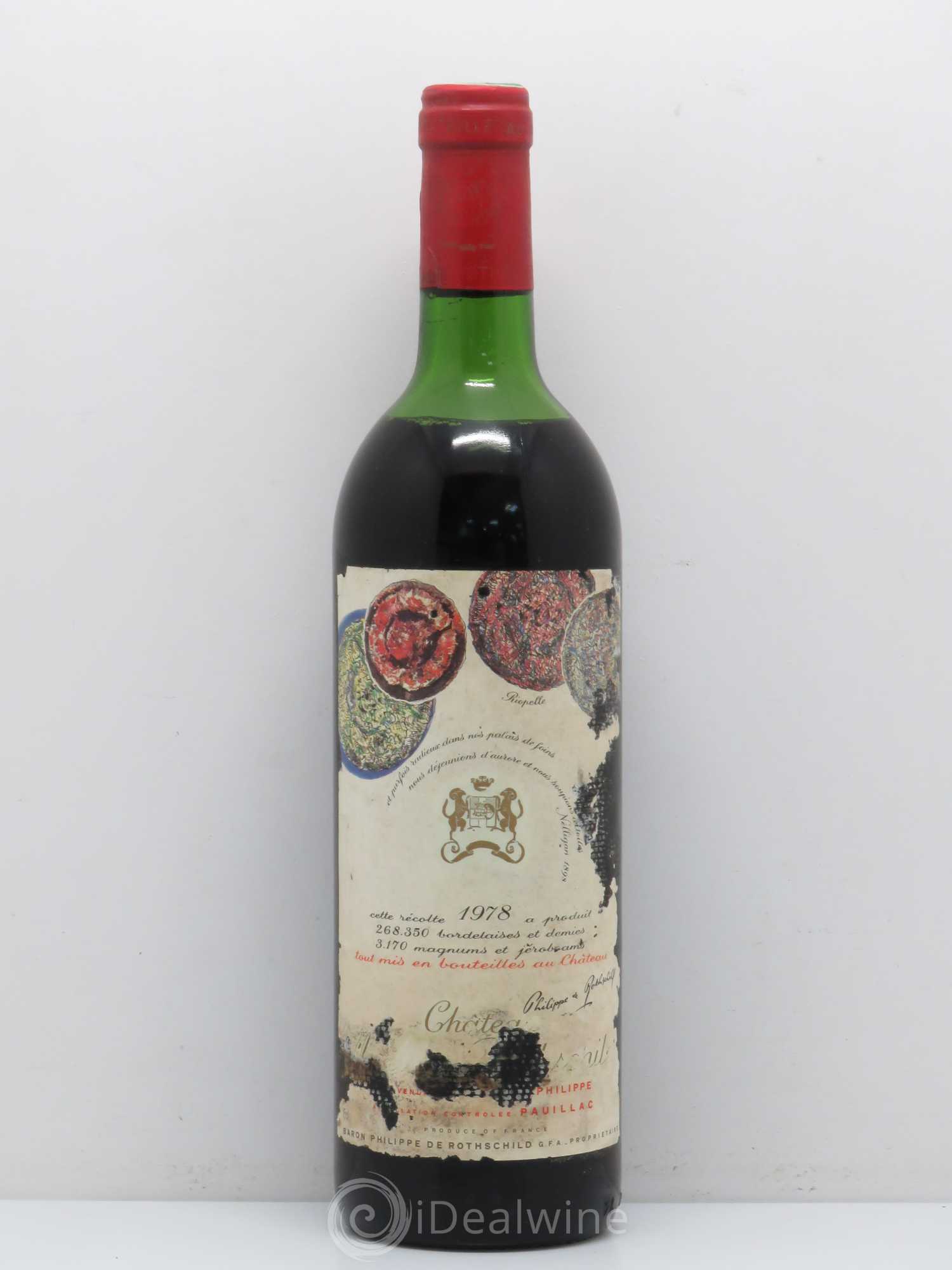 Château Mouton Rothschild 1er Grand Cru Classé 1978 - Lot de 1 bouteille - 0