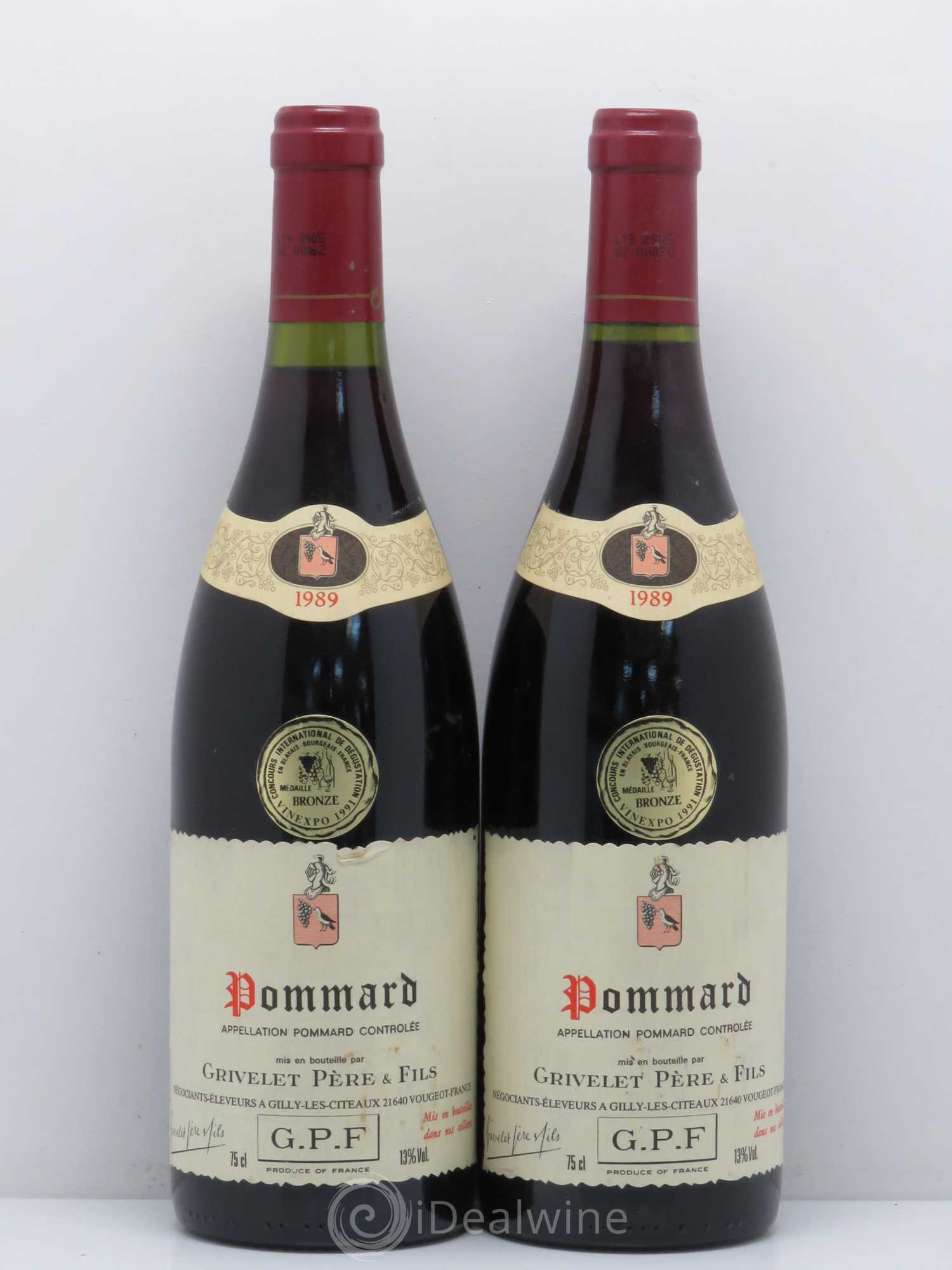 Pommard Grivelet 1989 - Lot de 2 bouteilles - 0