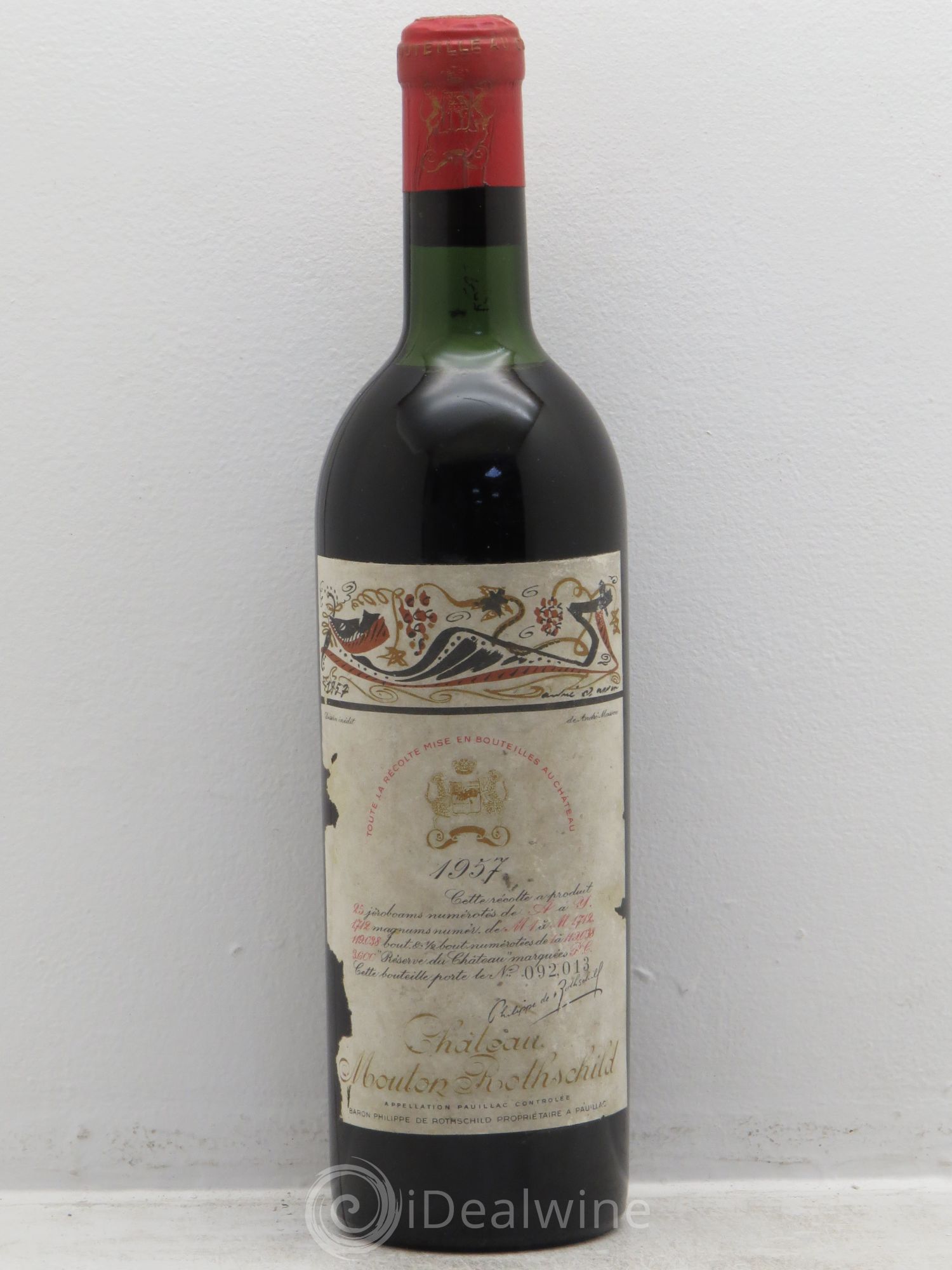 Château Mouton Rothschild 1er Grand Cru Classé 1957 - Lot de 1 bouteille - 0