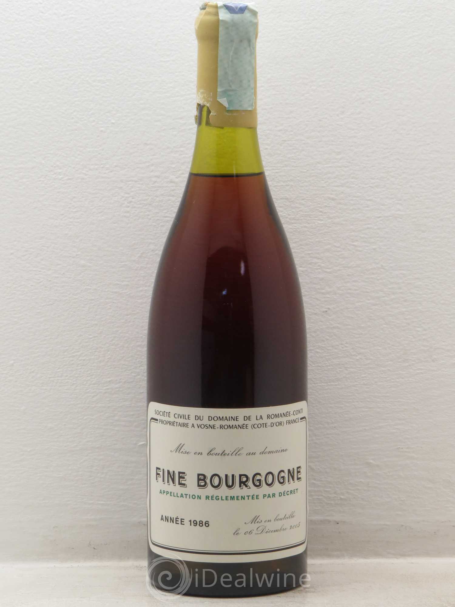 Fine de Bourgogne La Romanée-Conti 1986 - Lot de 1 bouteille - 0