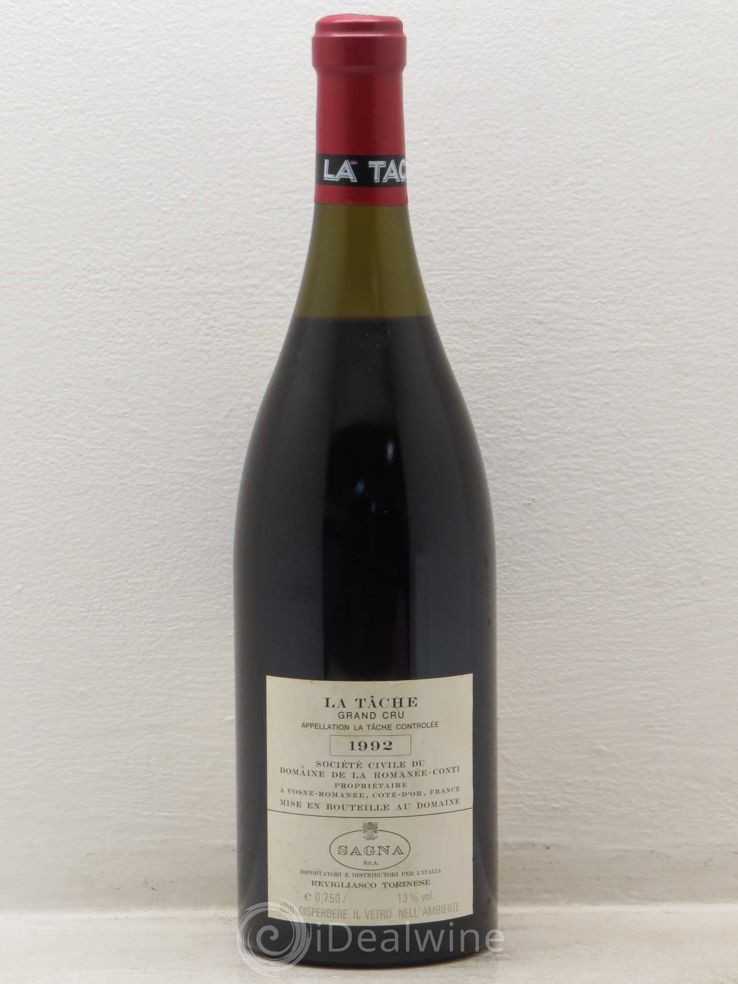 La Tâche Grand Cru Domaine de la Romanée-Conti 1992 - Lot de 1 bouteille - 1