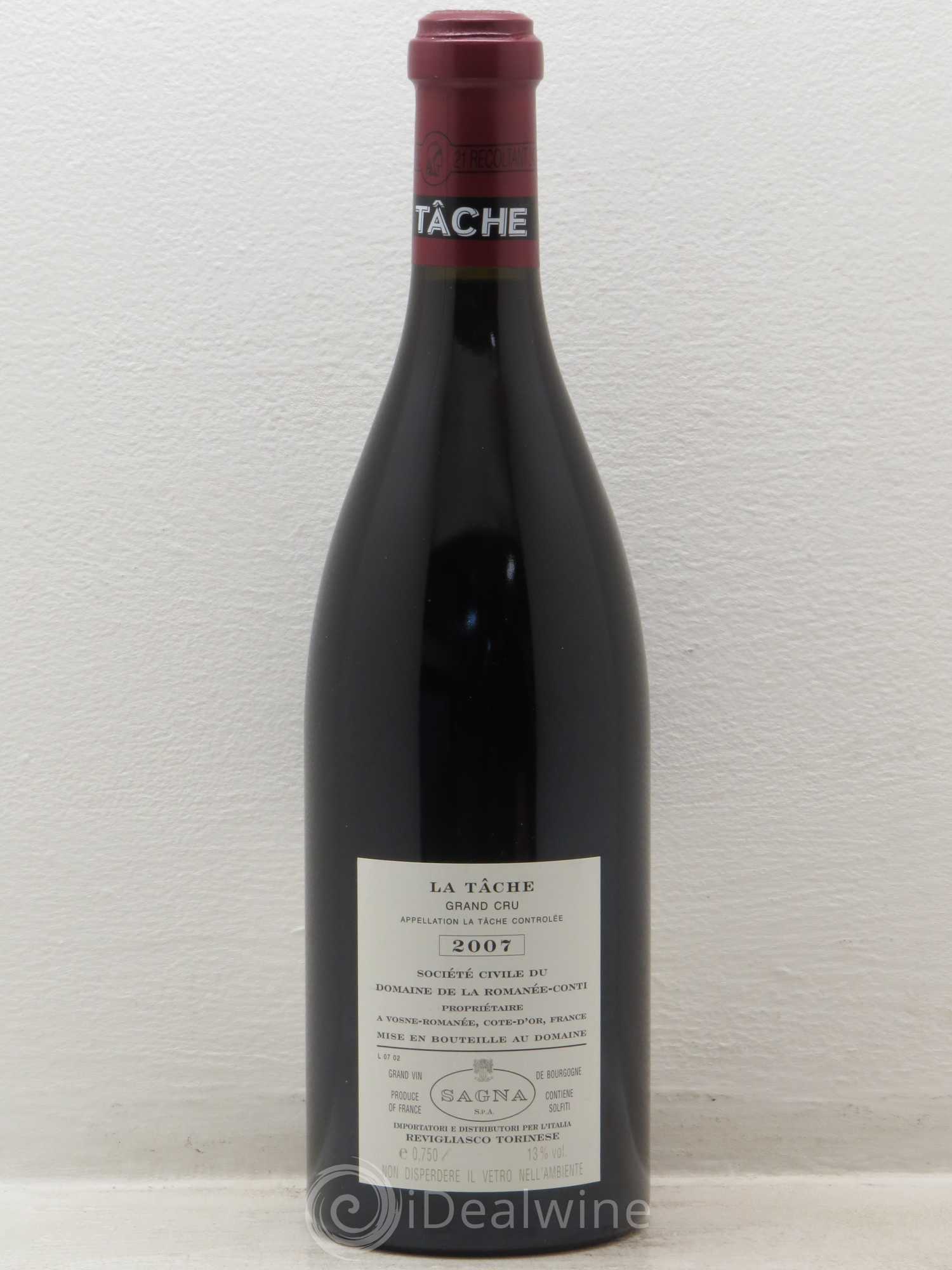 La Tâche Grand Cru Domaine de la Romanée-Conti 2007 - Lot de 1 bouteille - 1