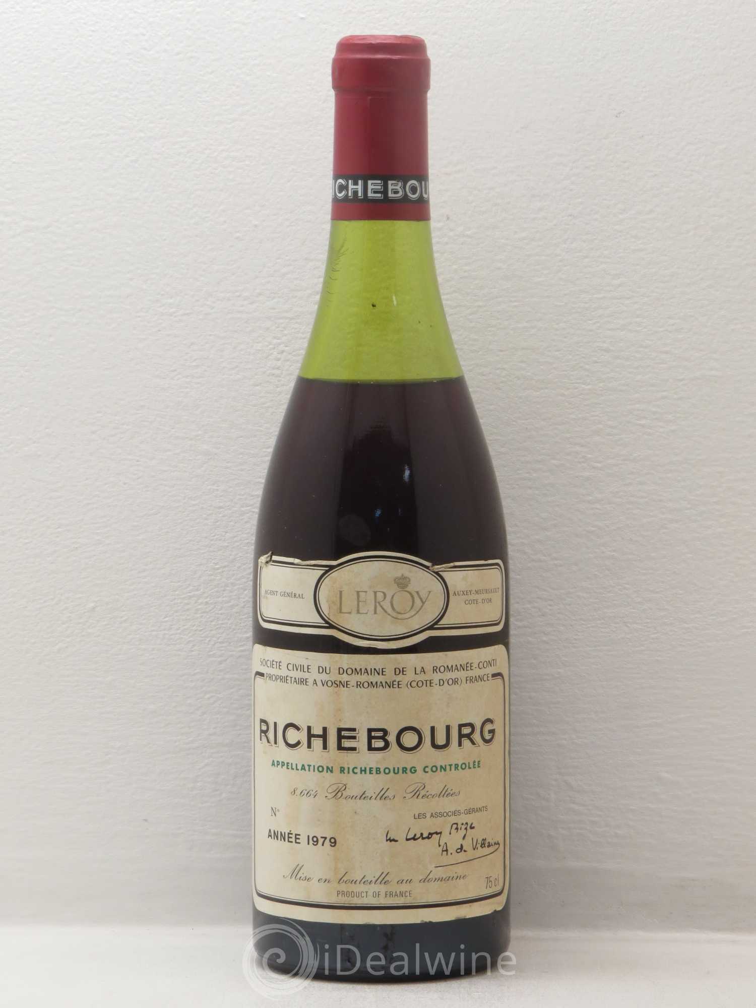 Richebourg Grand Cru Domaine de la Romanée-Conti Export Italie 1979 - Lot de 1 bouteille - 0