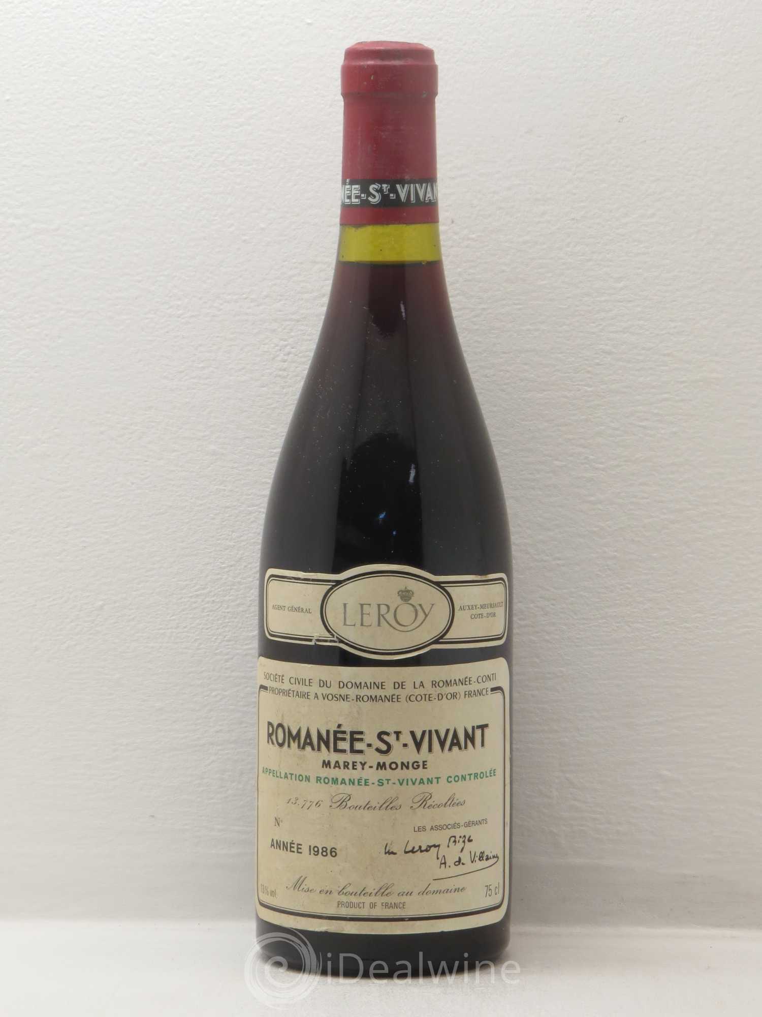 Romanée-Saint-Vivant Grand Cru Domaine de la Romanée-Conti 1986 - Lot de 1 bouteille - 0