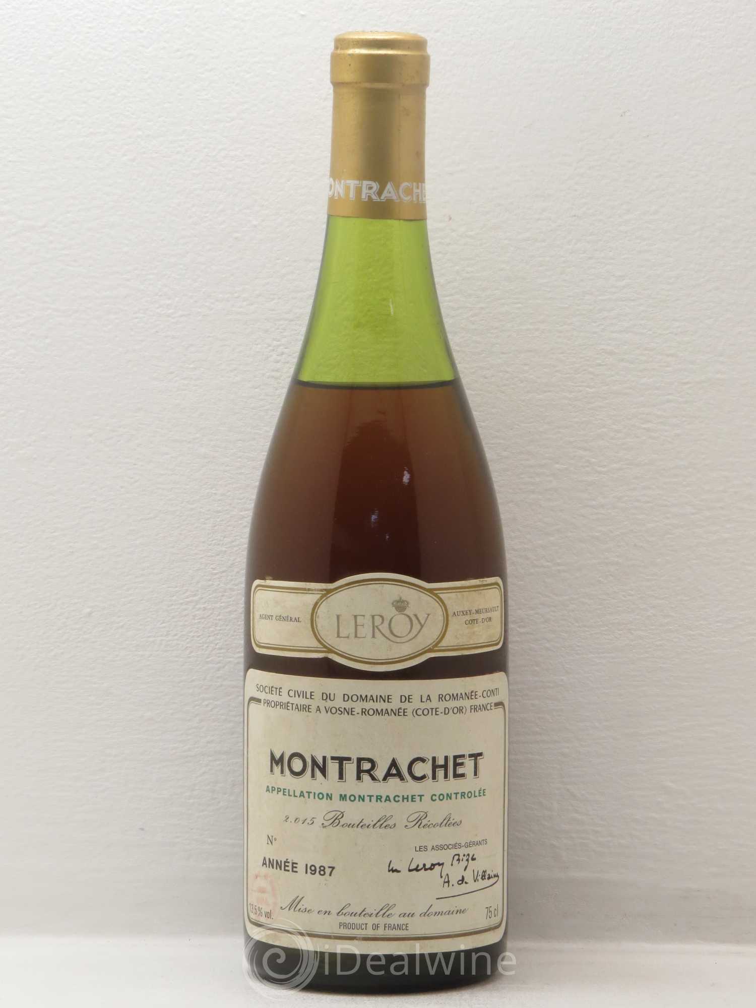 Montrachet Grand Cru Domaine de la Romanée-Conti (sans prix de réserve) 1987 - Lot de 1 bouteille - 0