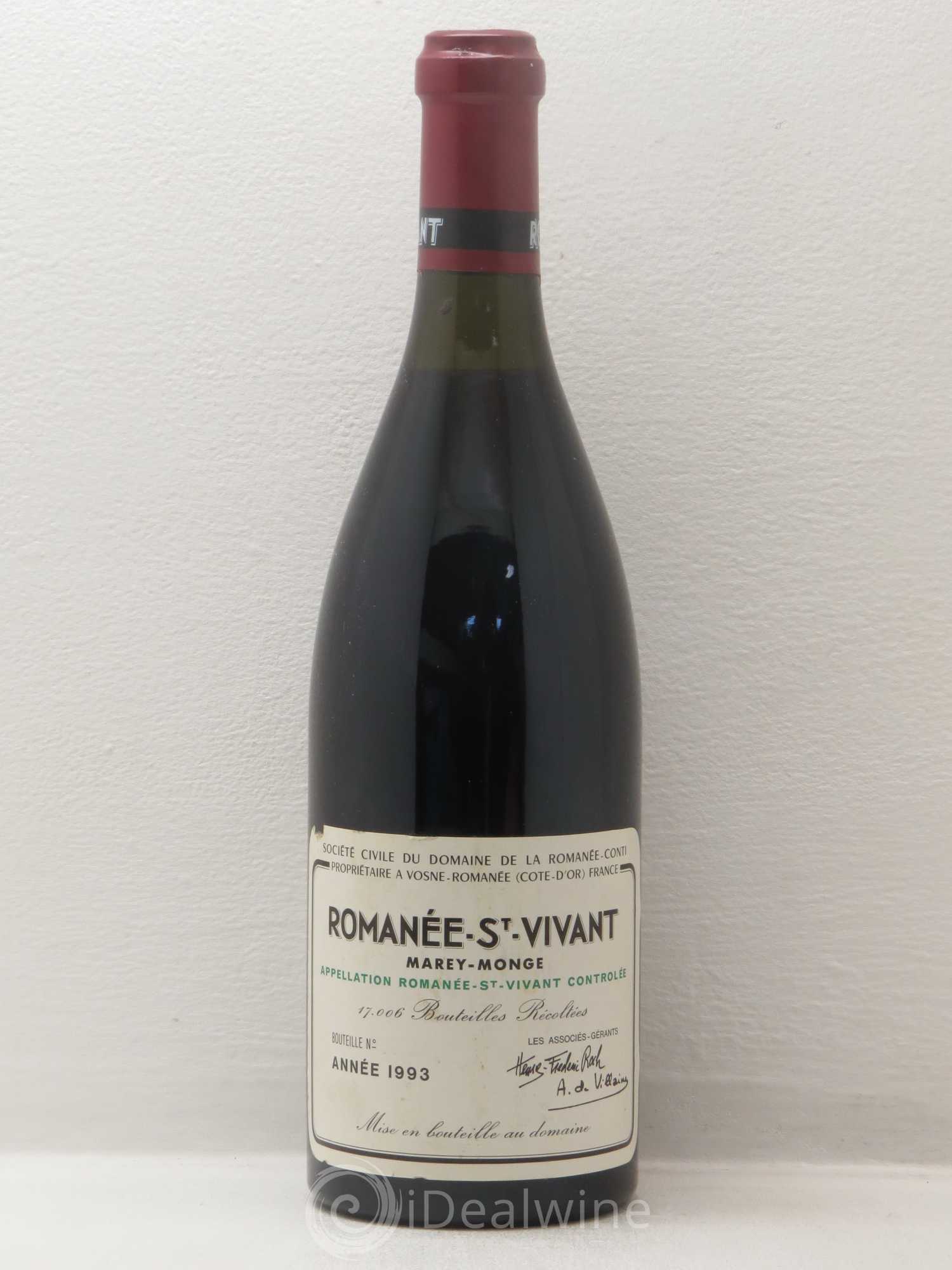 Romanée-Saint-Vivant Grand Cru Domaine de la Romanée-Conti 1993 - Lot de 1 bouteille - 0