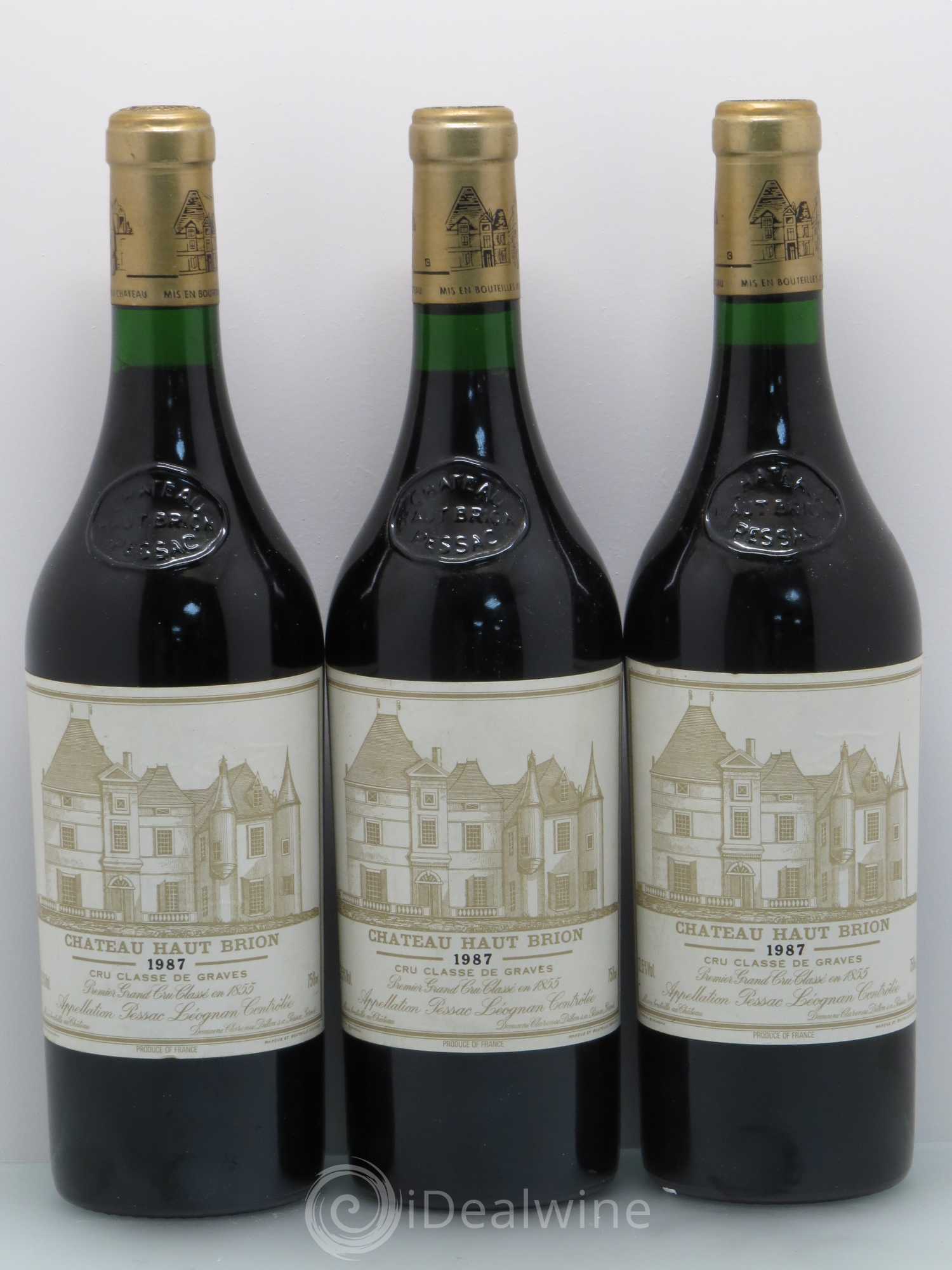 Château Haut Brion 1er Grand Cru Classé 1987 - Lot de 3 bouteilles - 0