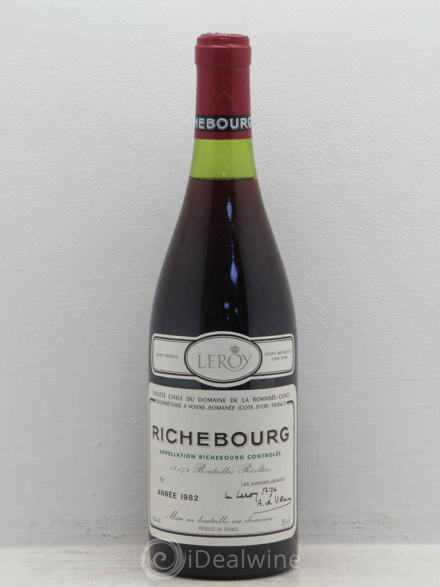 Richebourg Grand Cru Domaine de la Romanée-Conti 1982 - Lot de 1 bouteille - 0