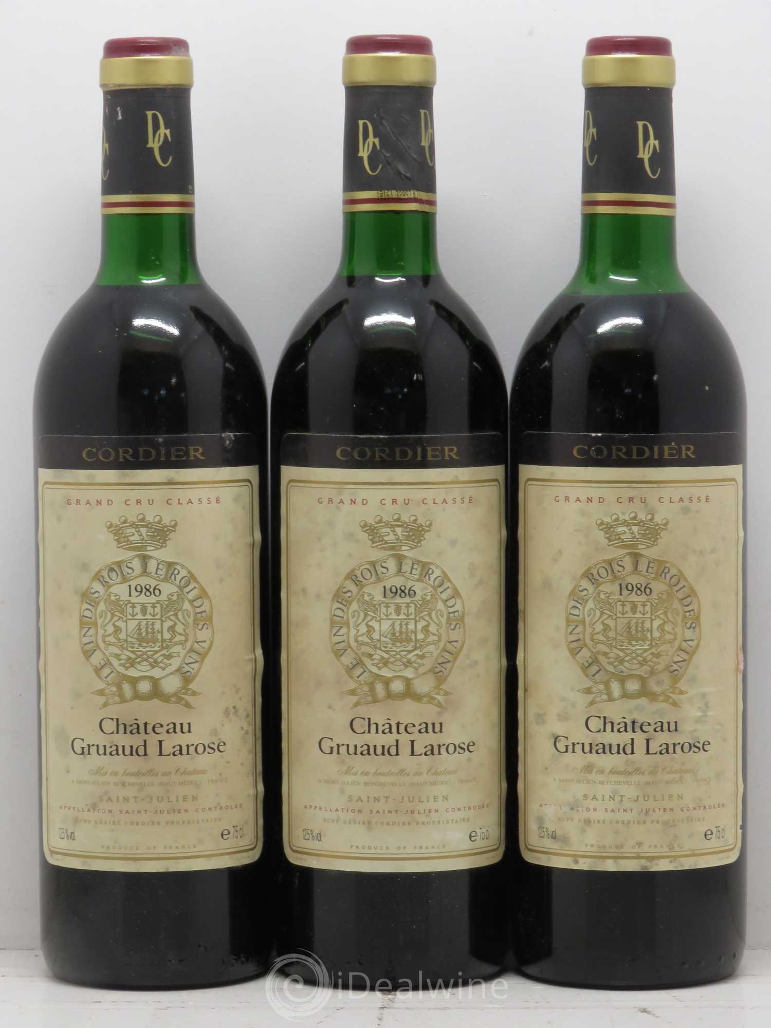 Château Gruaud Larose 2ème Grand Cru Classé 1986 - Lot de 3 bouteilles - 0