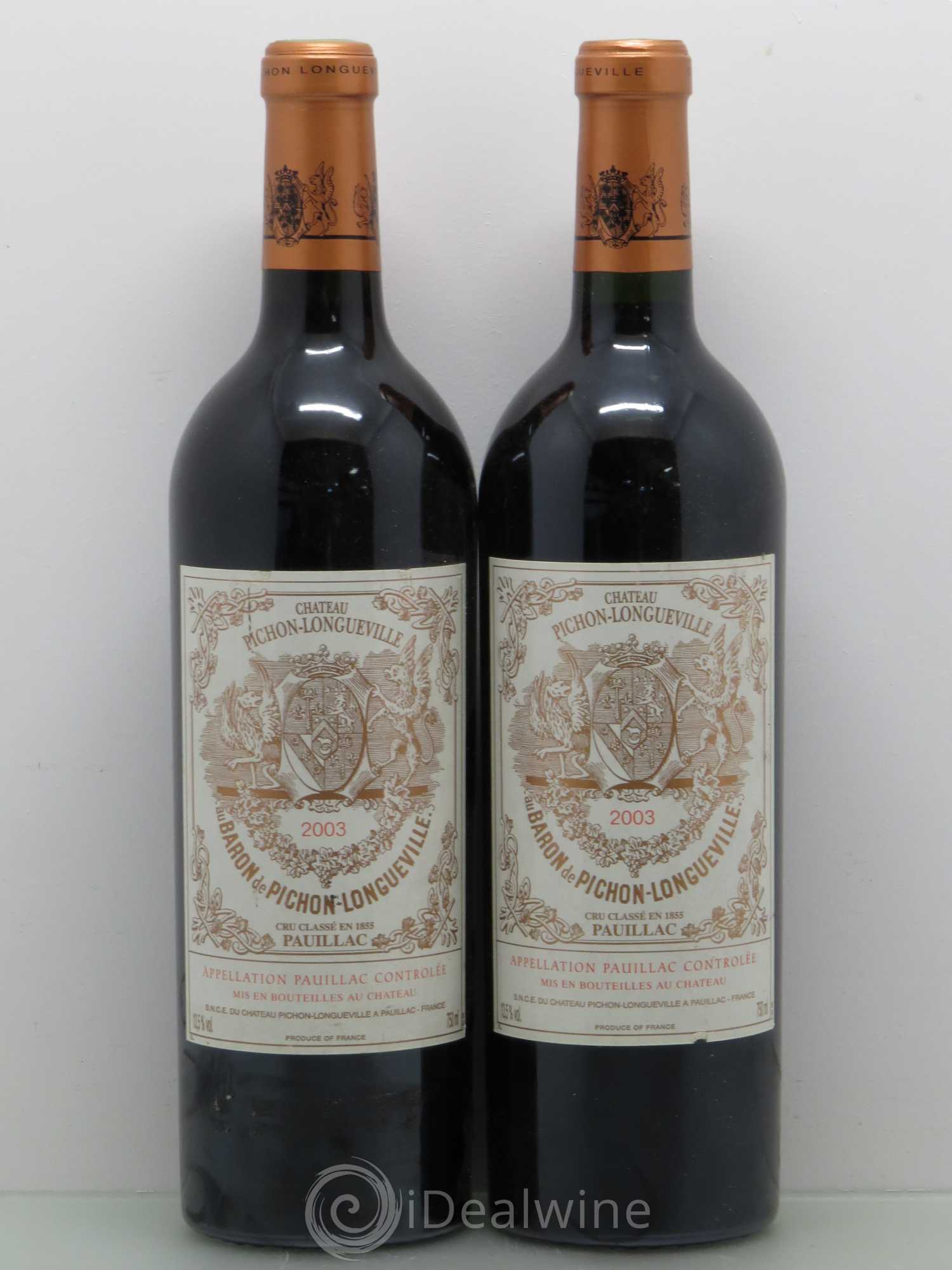 Pichon Longueville Baron 2ème Grand Cru Classé 2003 - Lot de 2 bouteilles - 0