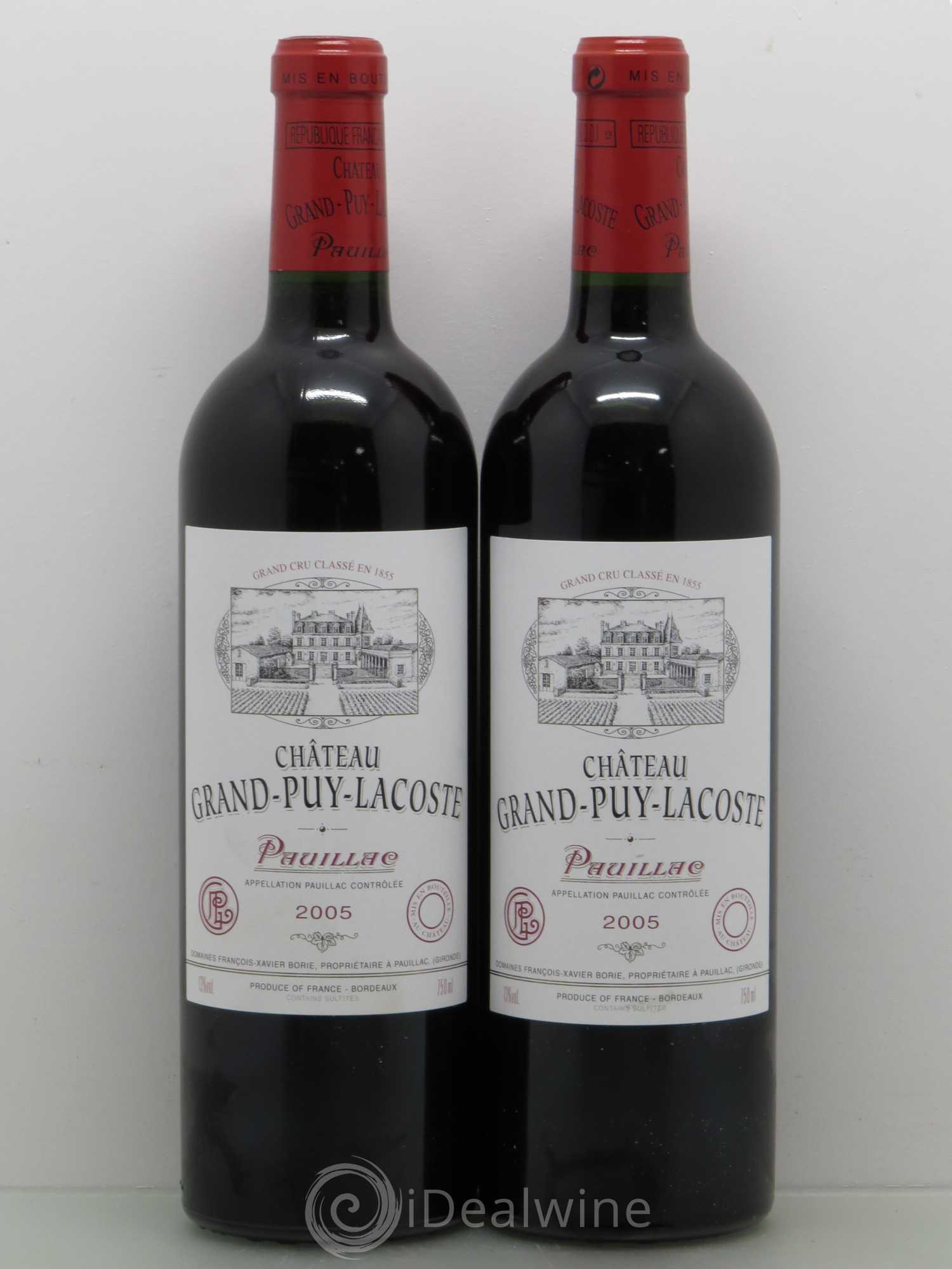 Château Grand Puy Lacoste 5ème Grand Cru Classé 2005 - Lot de 2 bouteilles - 0